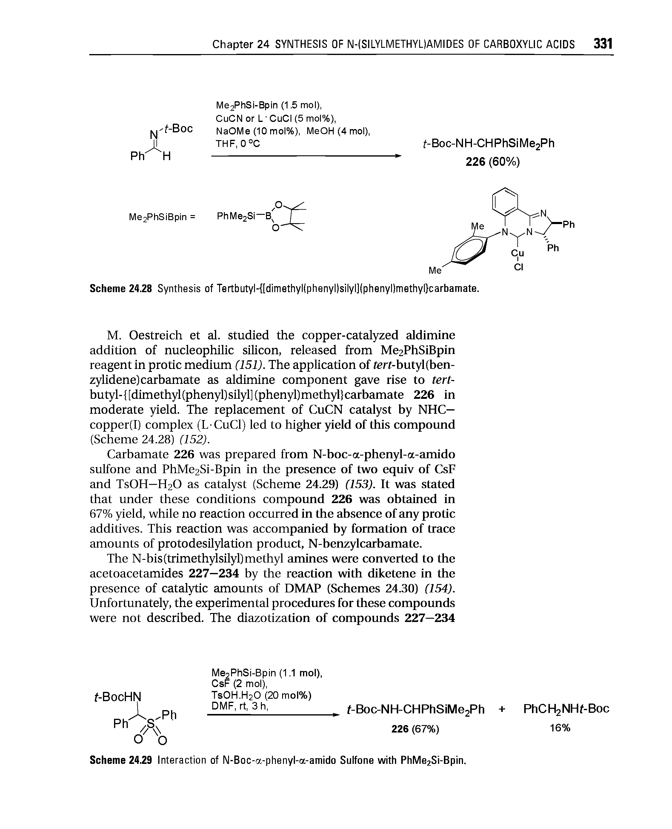 Scheme 24.28 Synthesis of Tertbutvl- [dimethvl(ph8nvl)silyl](phenyl)methyl carbamate.