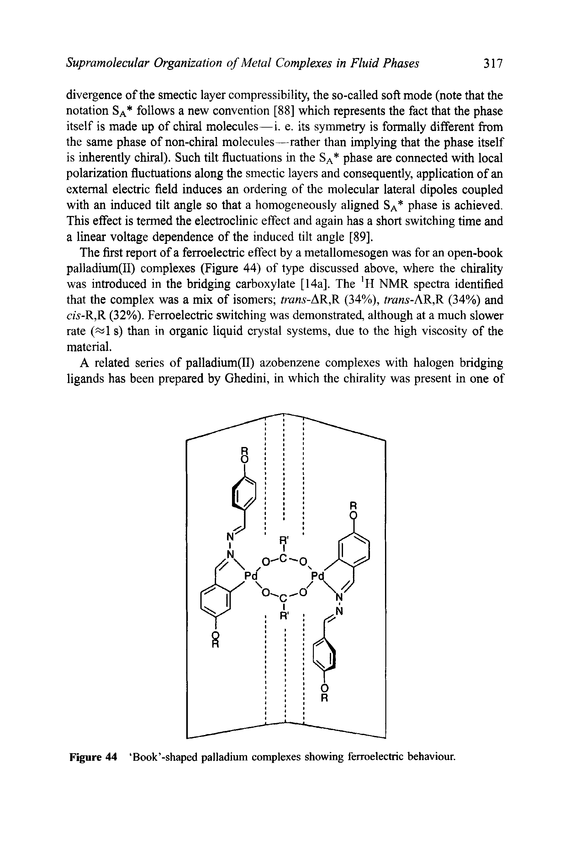 Figure 44 Book -shaped palladium complexes showing ferroelectric behaviour.