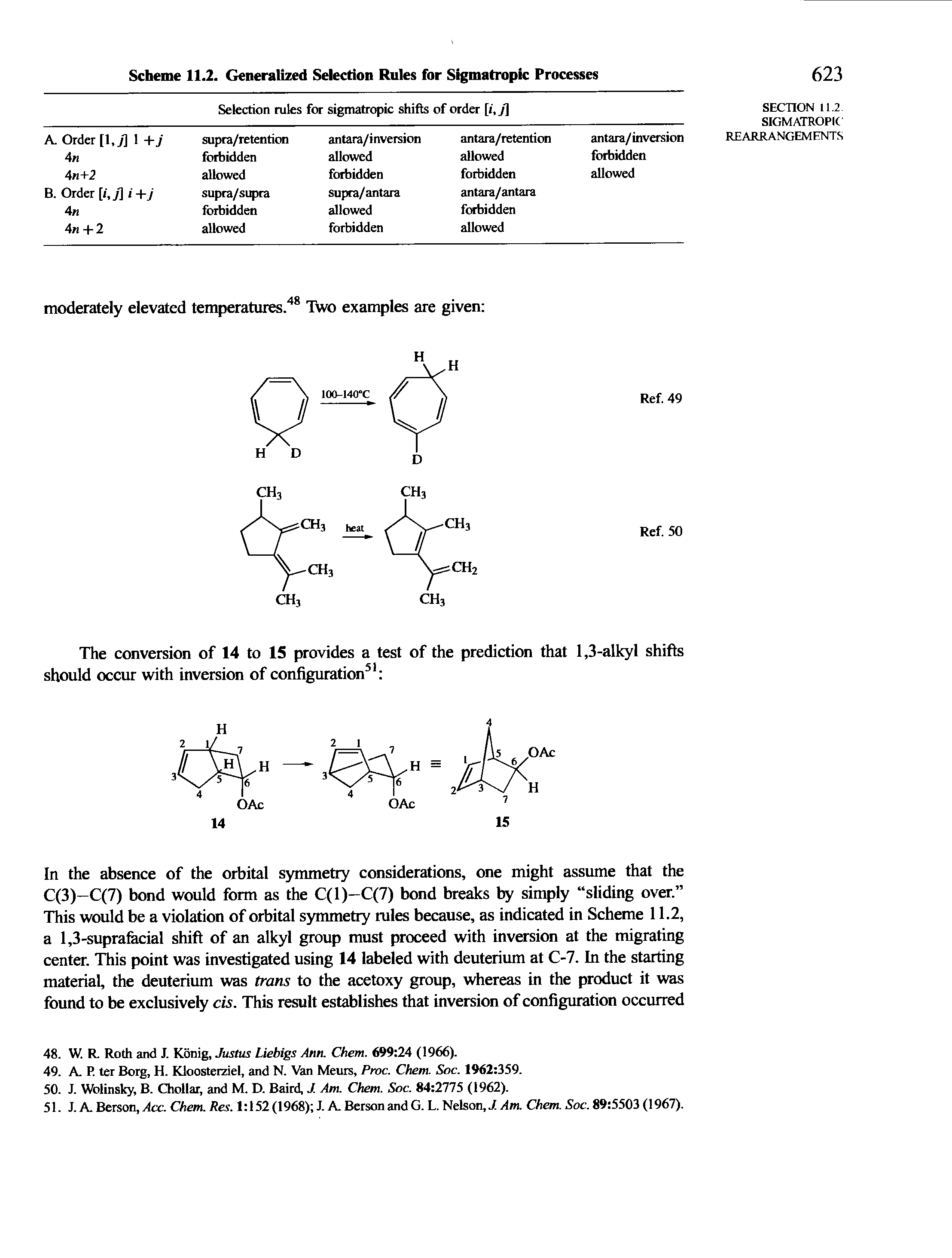 Scheme 11.2. Generalized Selection Rules for Sigmatropic Processes...