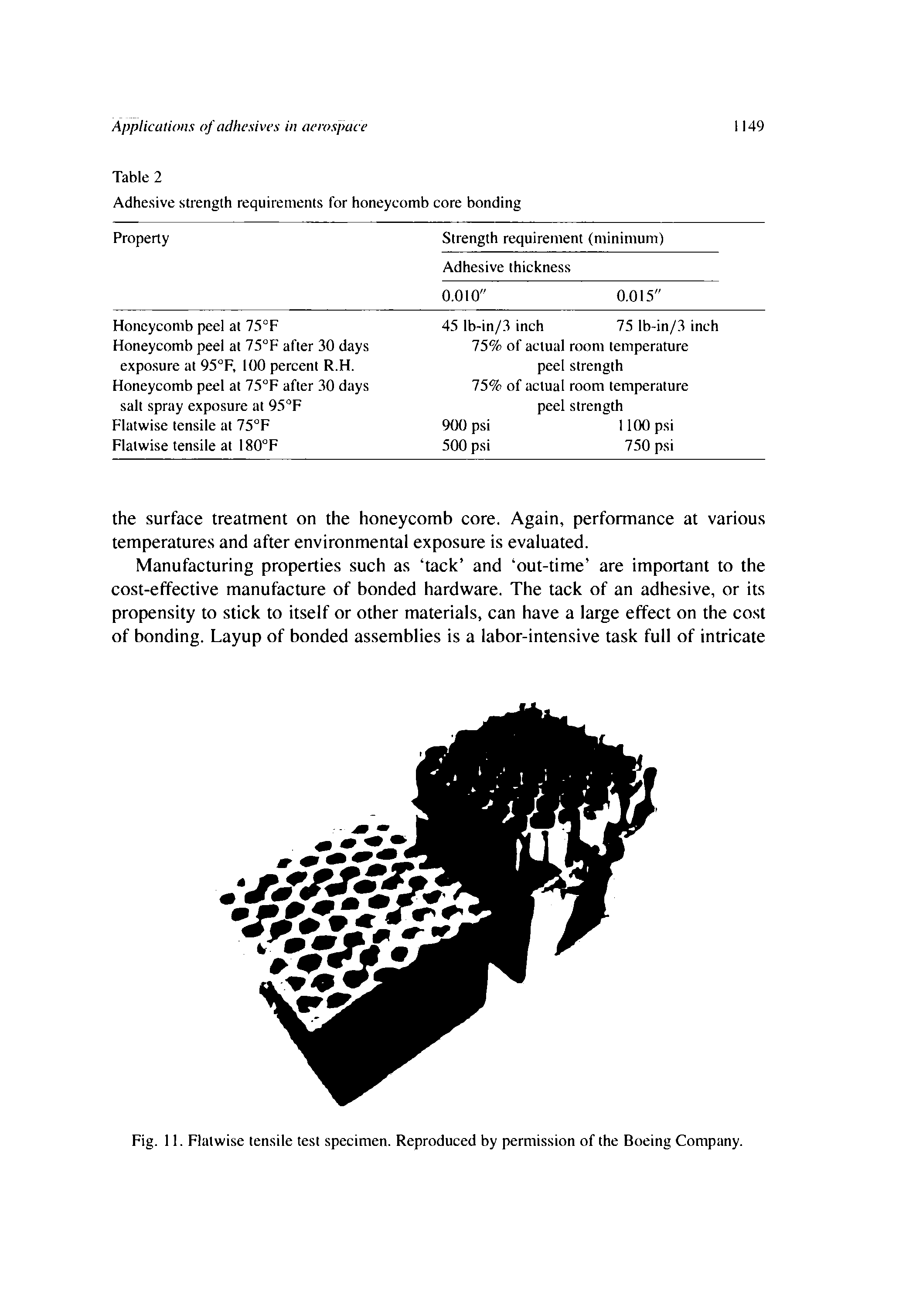 Fig. 11. Flatwise tensile test specimen. Reproduced by permission of the Boeing Company.