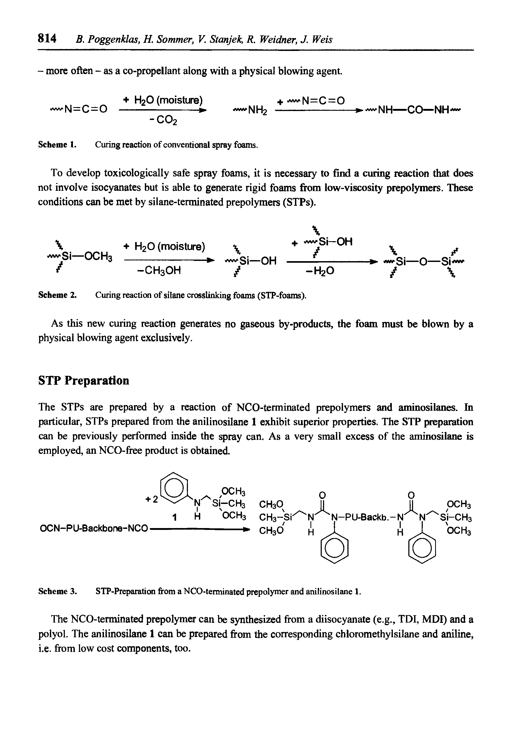 Scheme 2. Curing reaction of silane crosslinking foams (STP-foams).