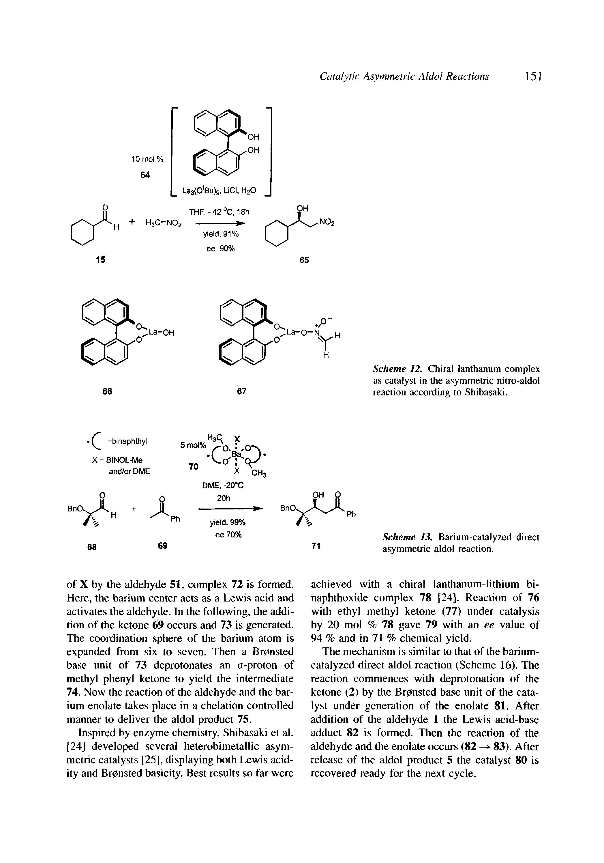 Scheme 13. Barium-catalyzed direct asymmetric aldol reaction.