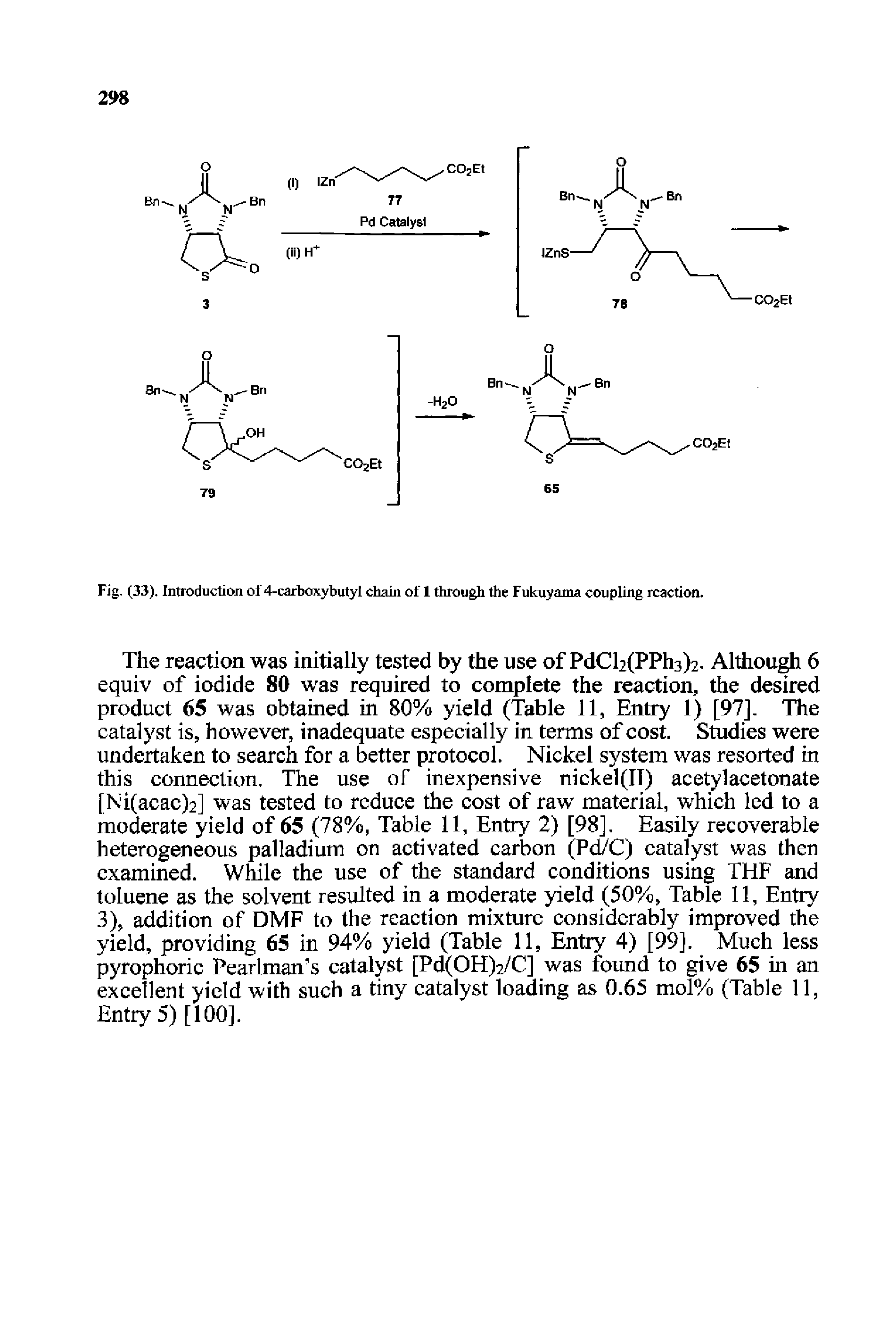 Fig. (33). Introduction of 4-carboxybutyl chani of 1 through the Fukuyama coupling reaction.