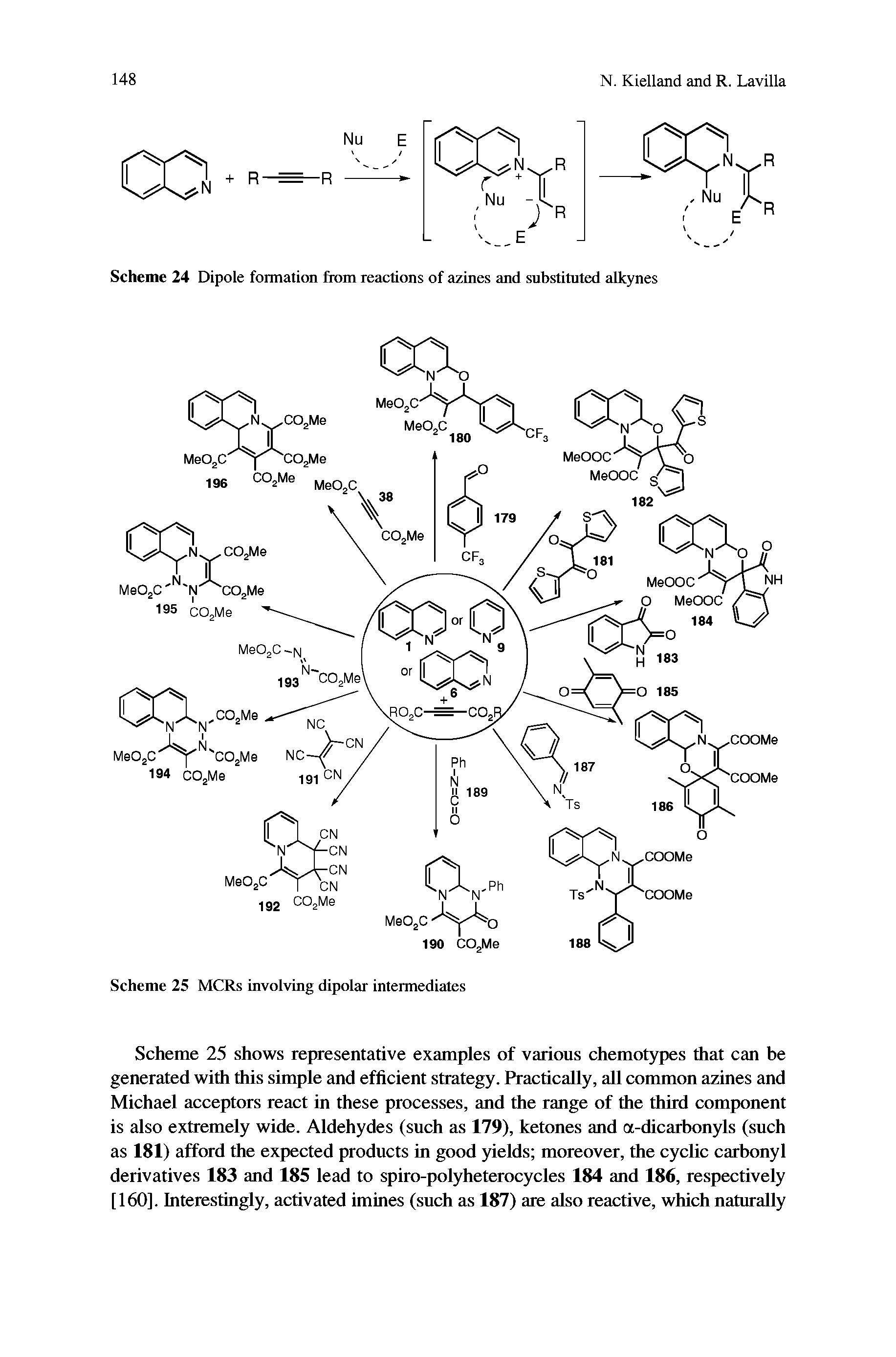 Scheme 24 Dipole formation from reactions of azines and substituted alkynes...