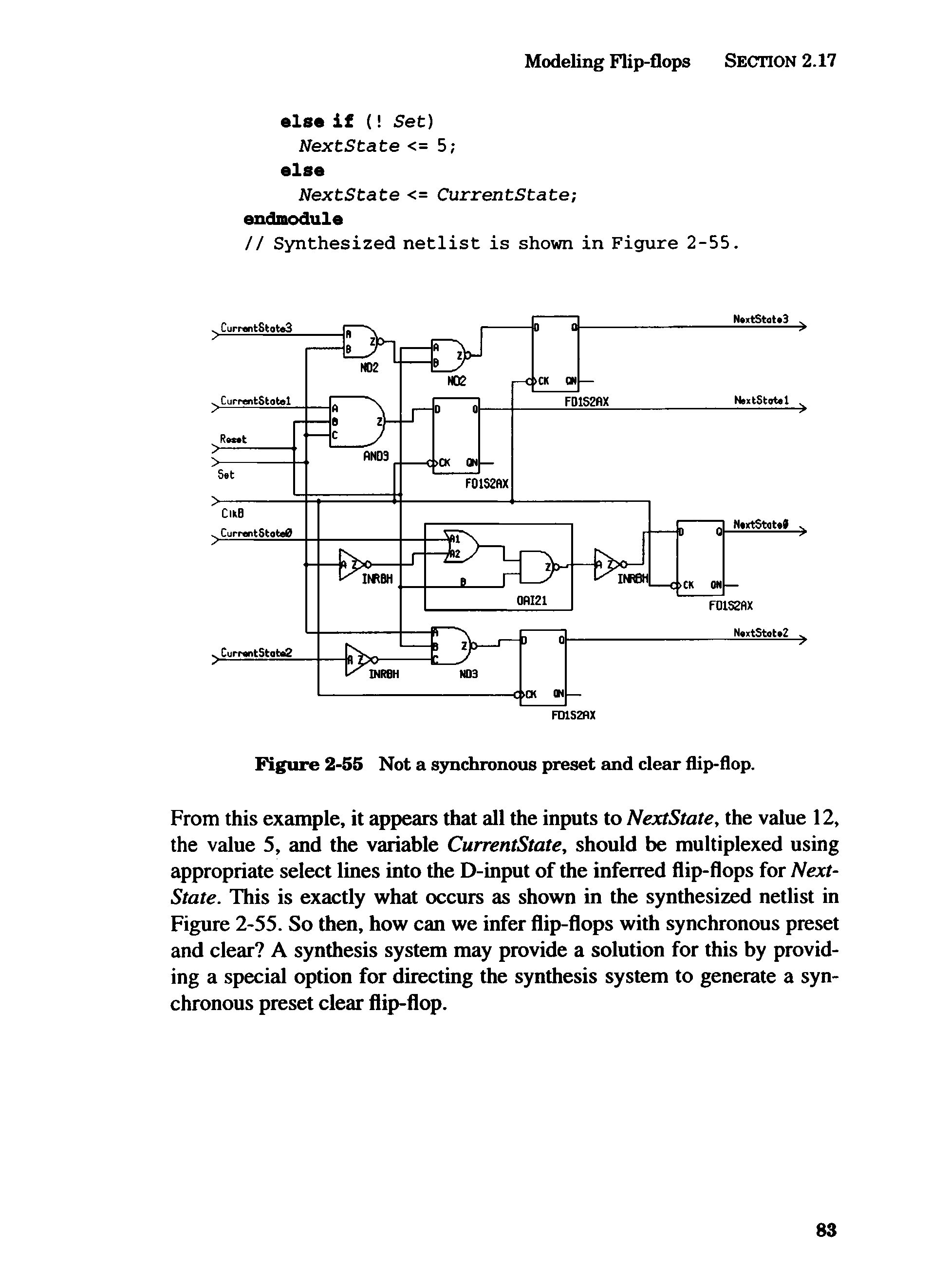 Figure 2-55 Not a synchronous preset and clear flip-flop.