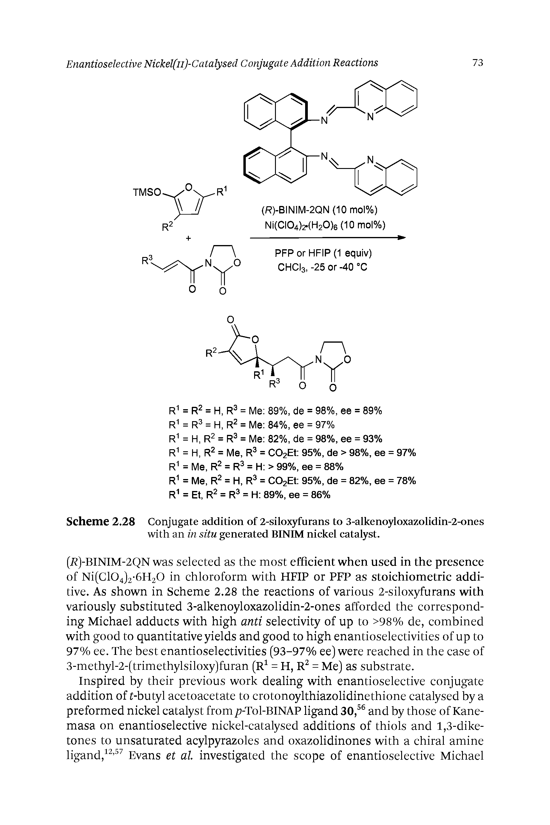 Scheme 2.28 Conjugate addition of 2-silox3rfurans to 3-alkenoyloxazolidin-2-ones...