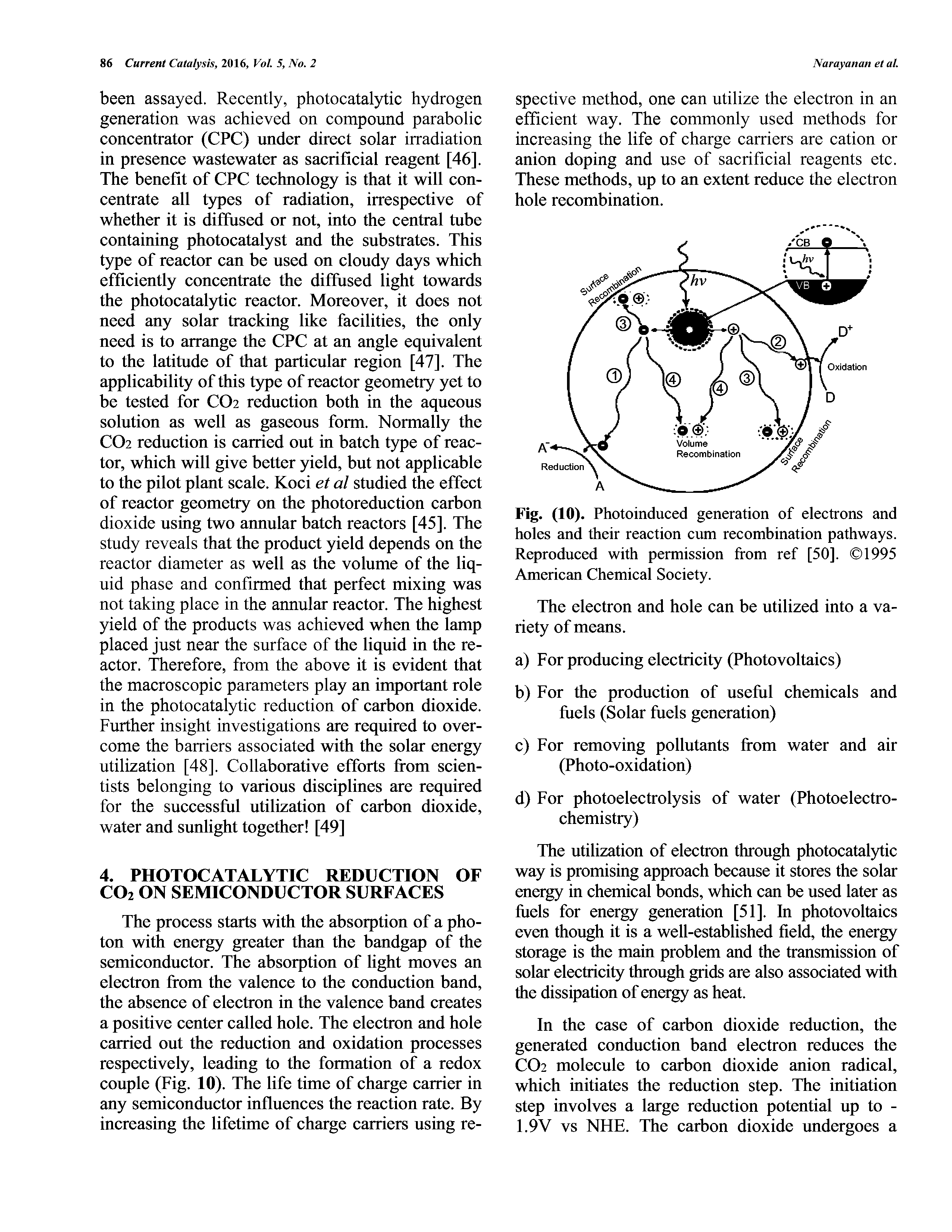 Fig. (10). Photoinduced generation of electrons and holes and their reaction cum recombination pathways. Reproduced with permission from ref [50], 1995 American Chemical Society.