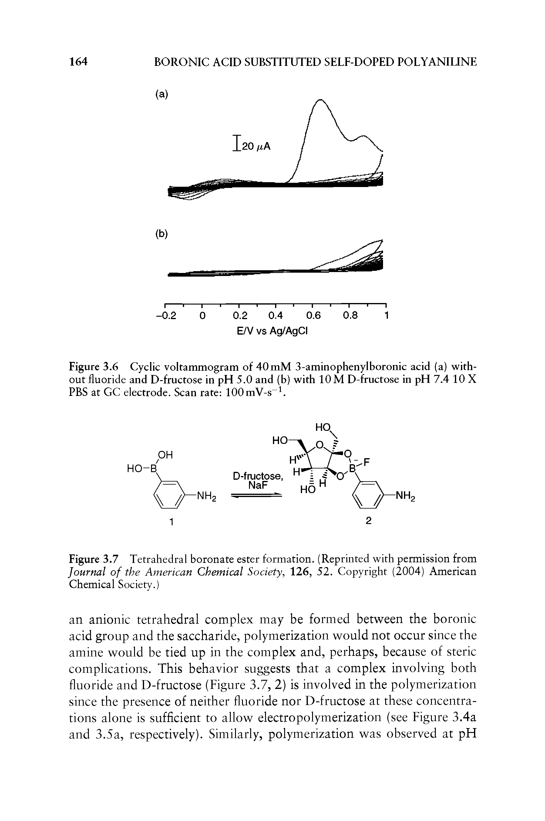 Figure 3.7 Tetrahedral boronate ester formation. (Reprinted with permission from Journal of the American Chemical Society, 126, 52. Copyright (2004) American Chemical Society.)...