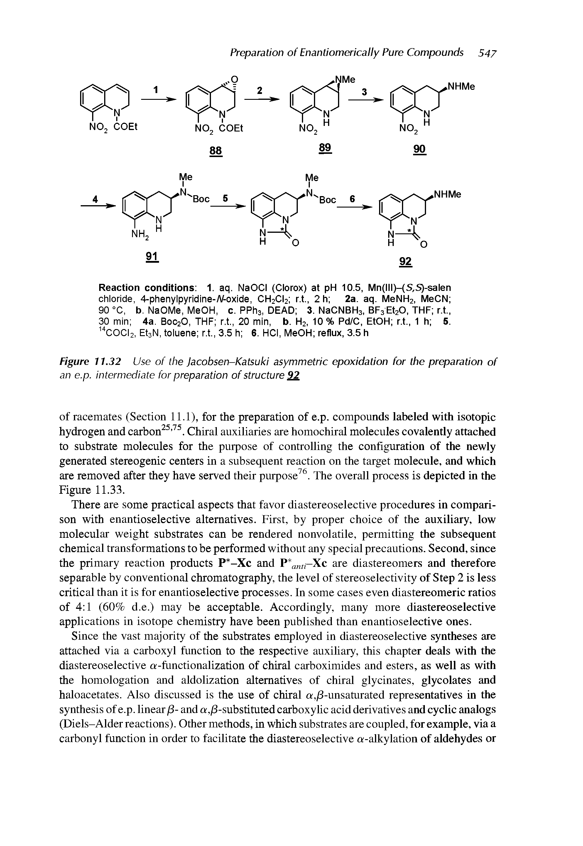 Figure 17.32 Use of the Jacobsen-Katsuki asymmetric epoxidation for the preparation of an e.p. intermediate for preparation of structure 92...
