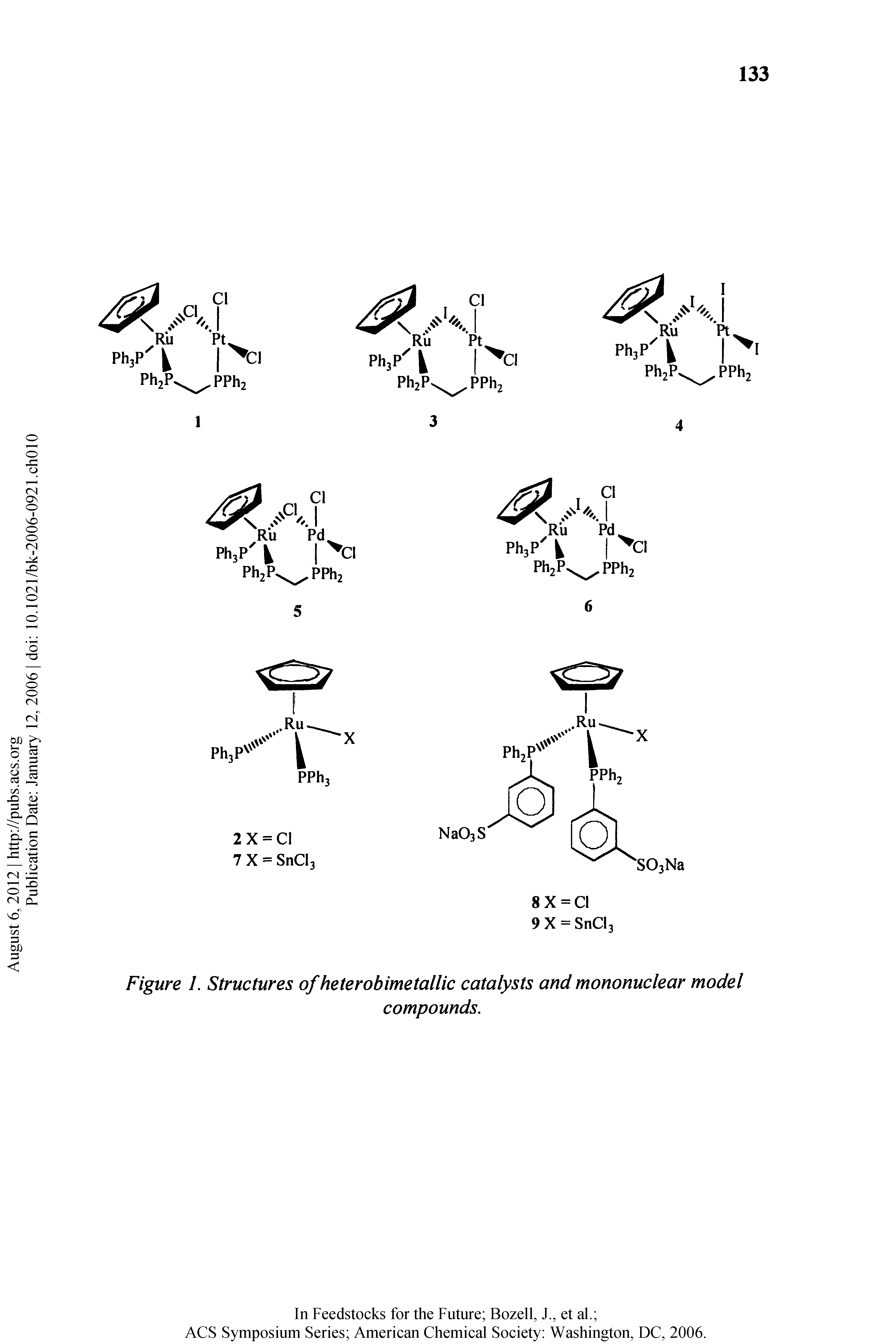 Figure 1. Structures of heterobimetallic catalysts and mononuclear model...