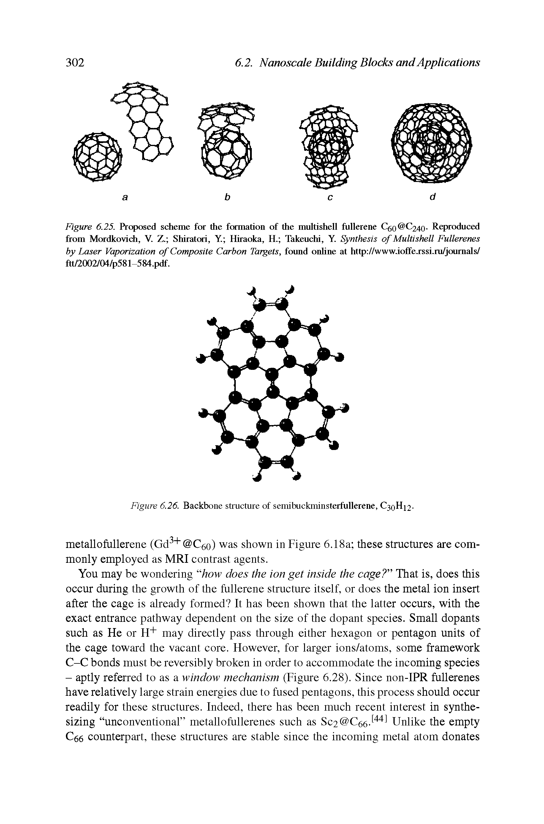 Figure 6.25. Proposed scheme for the formation of the multishell fullerene C6o C24o- Reproduced from Mordkovich, V. Z. Shiratori, Y Hiraoka, H. Takeuchi, Y. Synthesis of Multishell Fullerenes by Laser Vaporization of Composite Carbon Targets, found onhne at http //www.ioffe.rssi.ru/joumals/ ftt/2002/04/p581-584.pdf.
