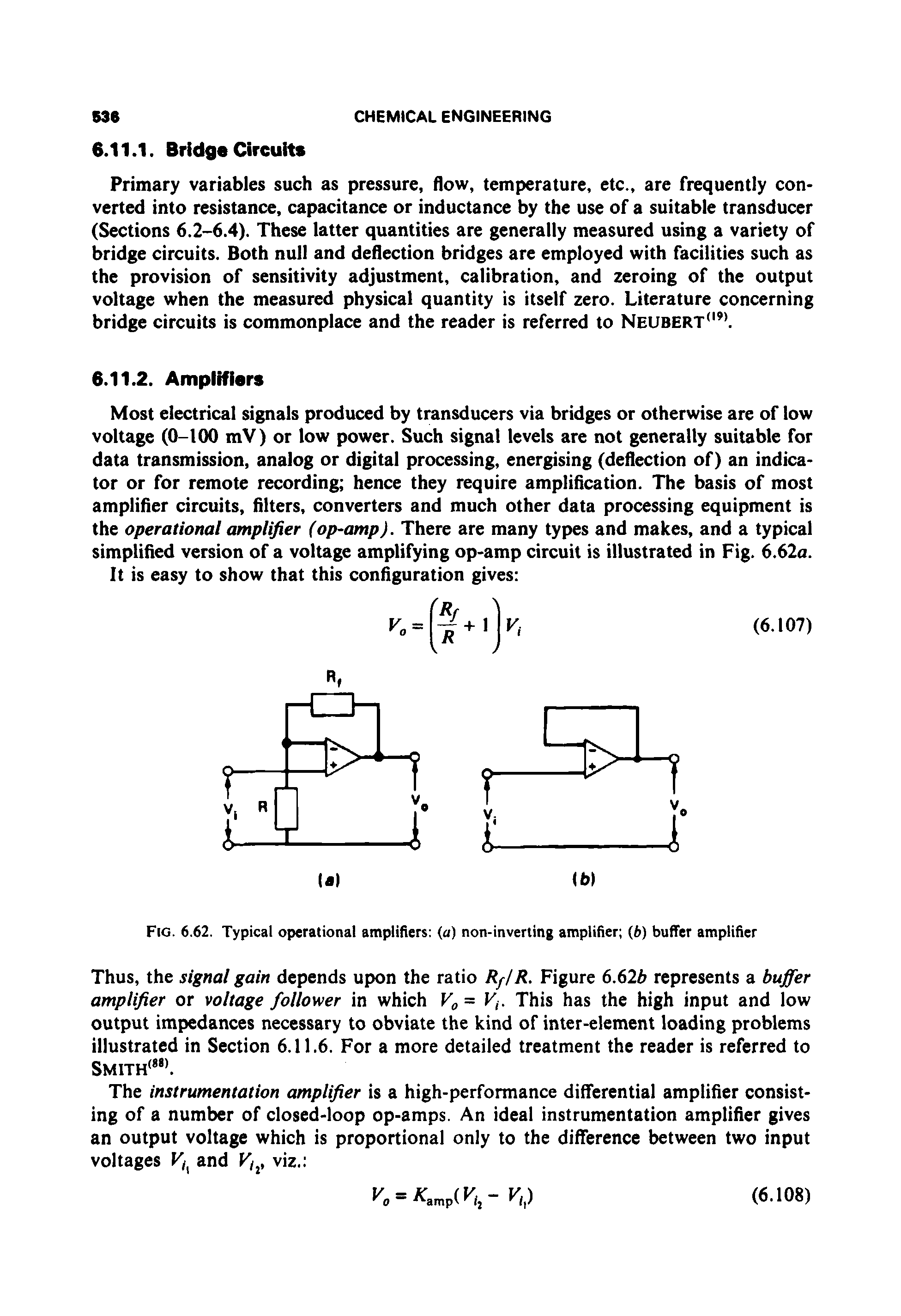 Fig. 6.62. Typical operational amplifiers (a) non-inverting amplifier (6) buffer amplifier...