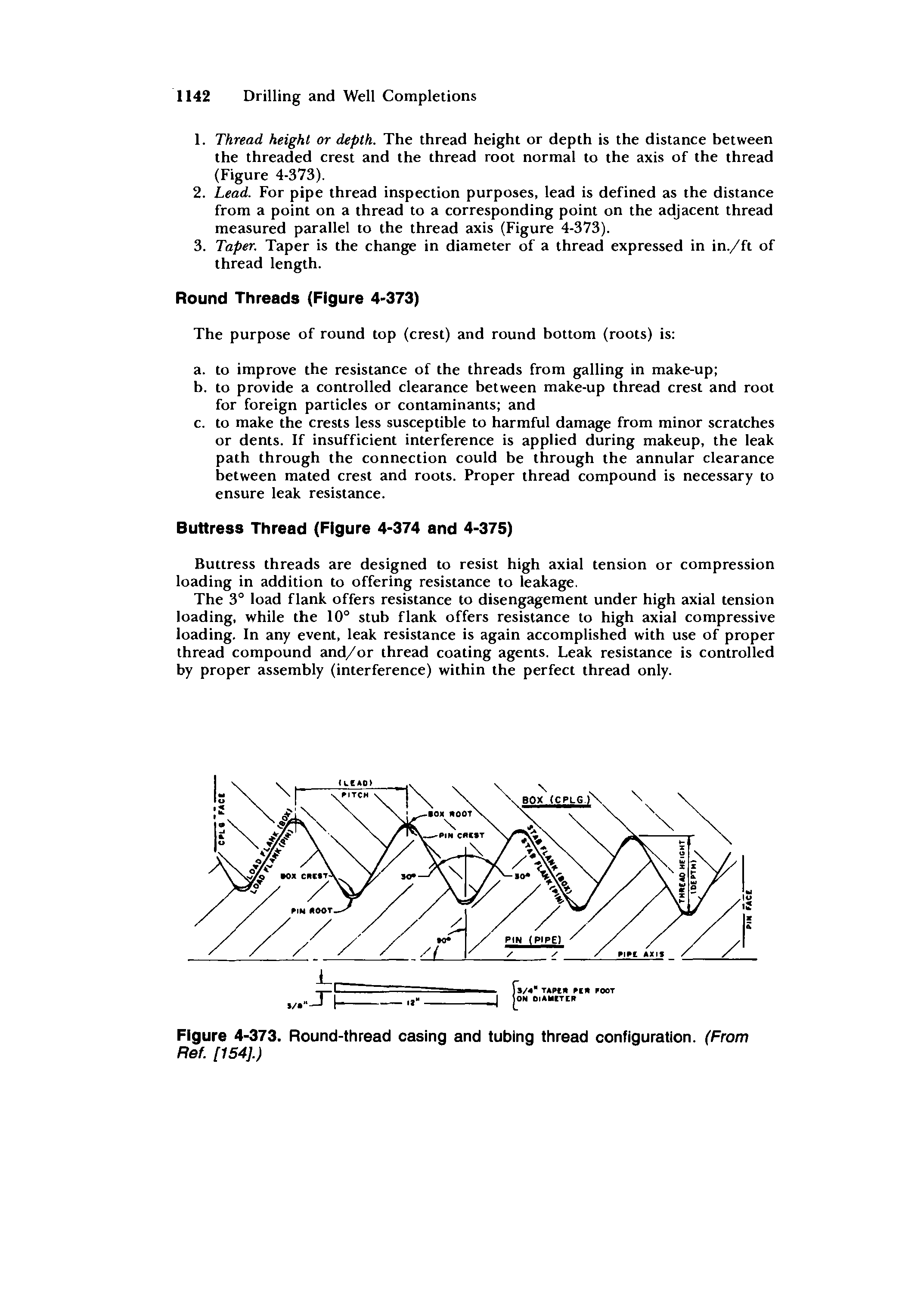 Figure 4-373. Round-thread casing and tubing thread configuration. (From Ref. [154].)...