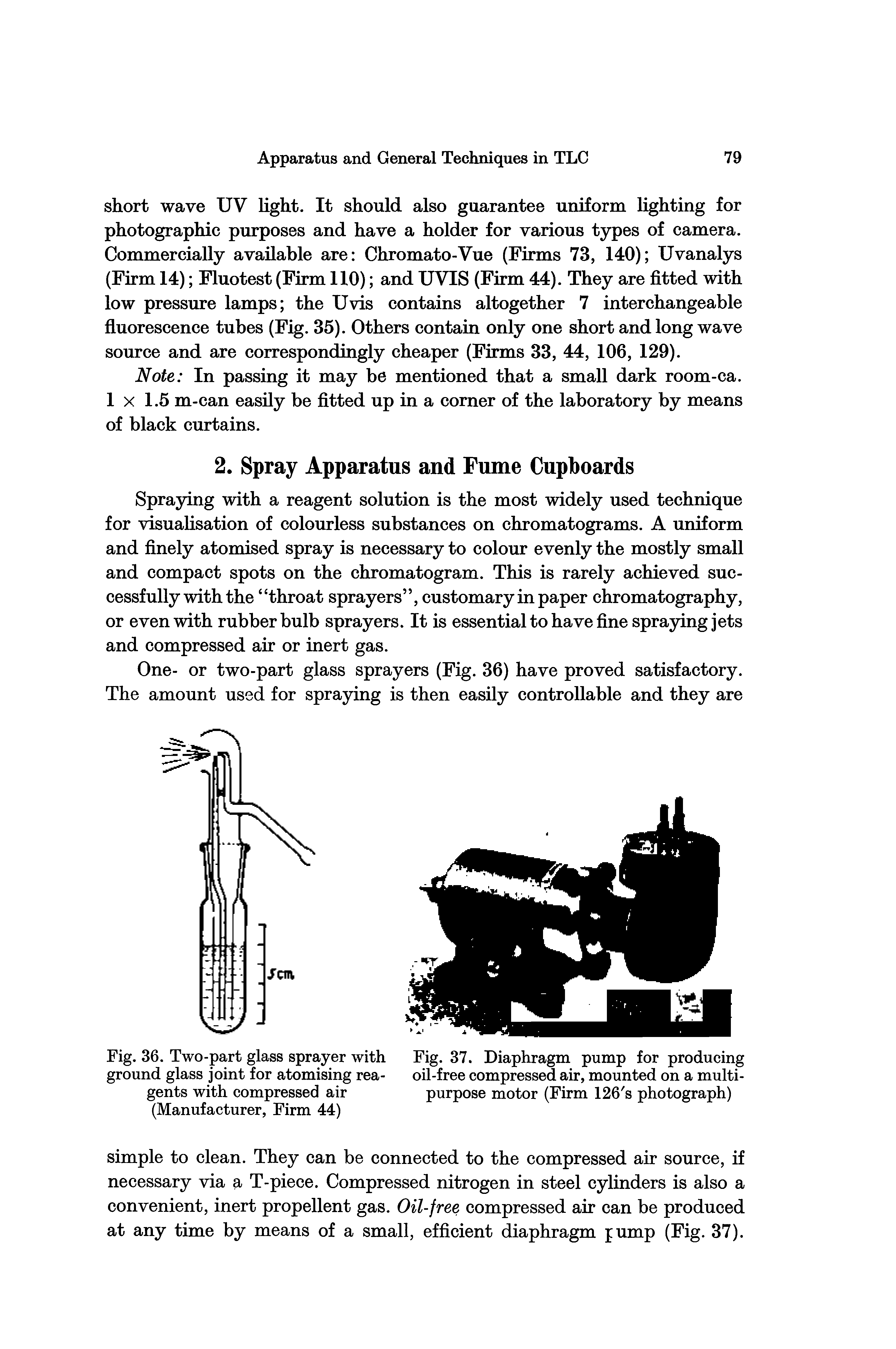 Fig. 37. Diaphragm pump for producing oil-free compressed air, mounted on a multipurpose motor (Firm 126 s photograph)...