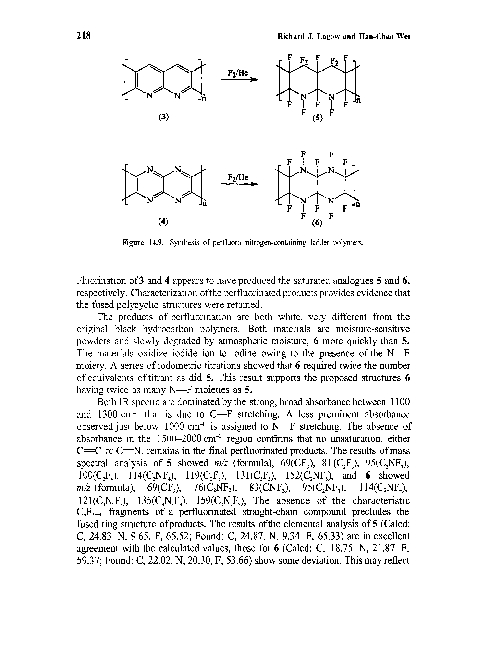 Figure 14.9. Synthesis of perfluoro nitrogen-containing ladder polymers.