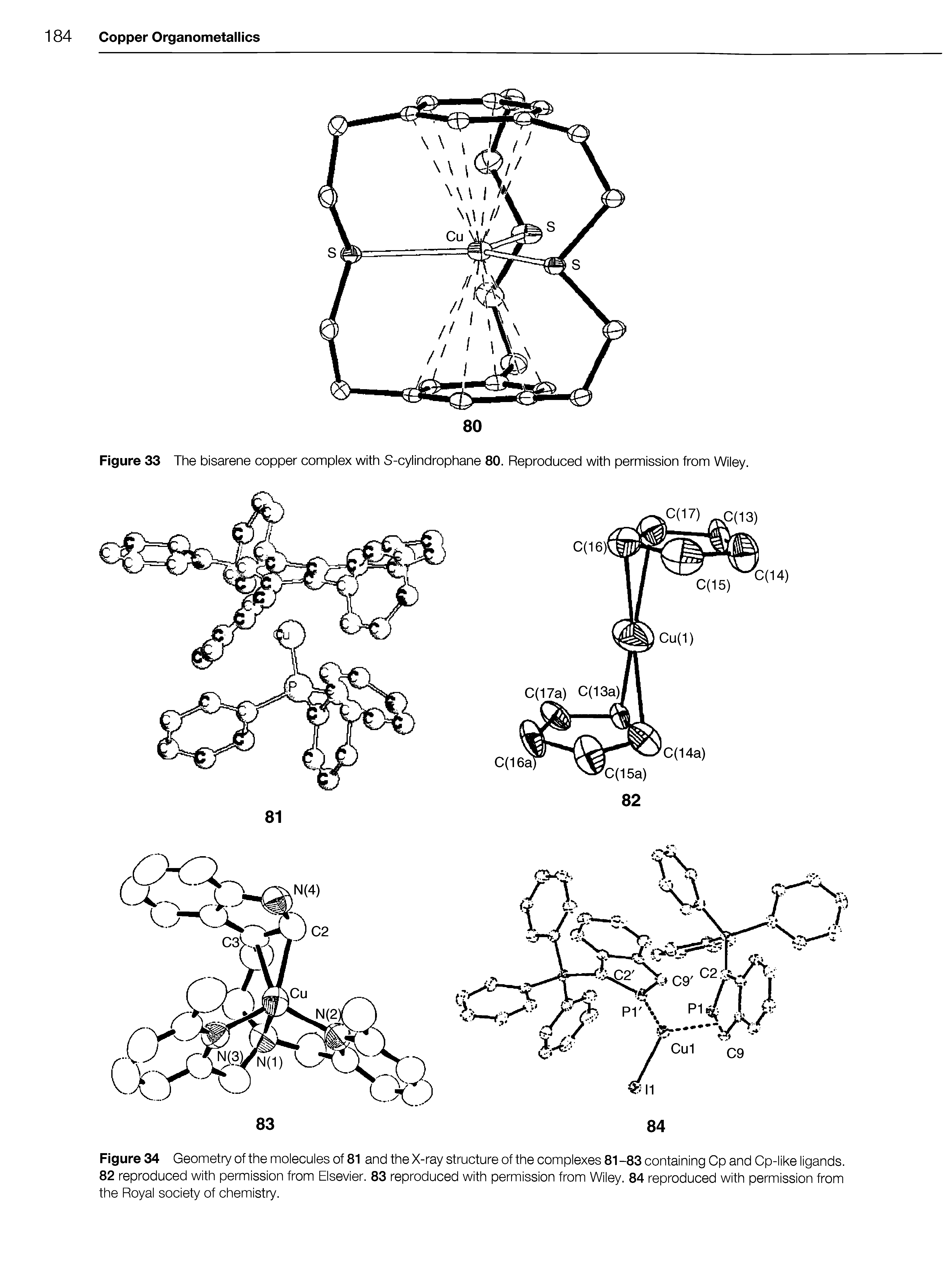 Figure 33 The bisarene copper complex with S-cylindrophane 80. Reproduced with permission from Wiley.