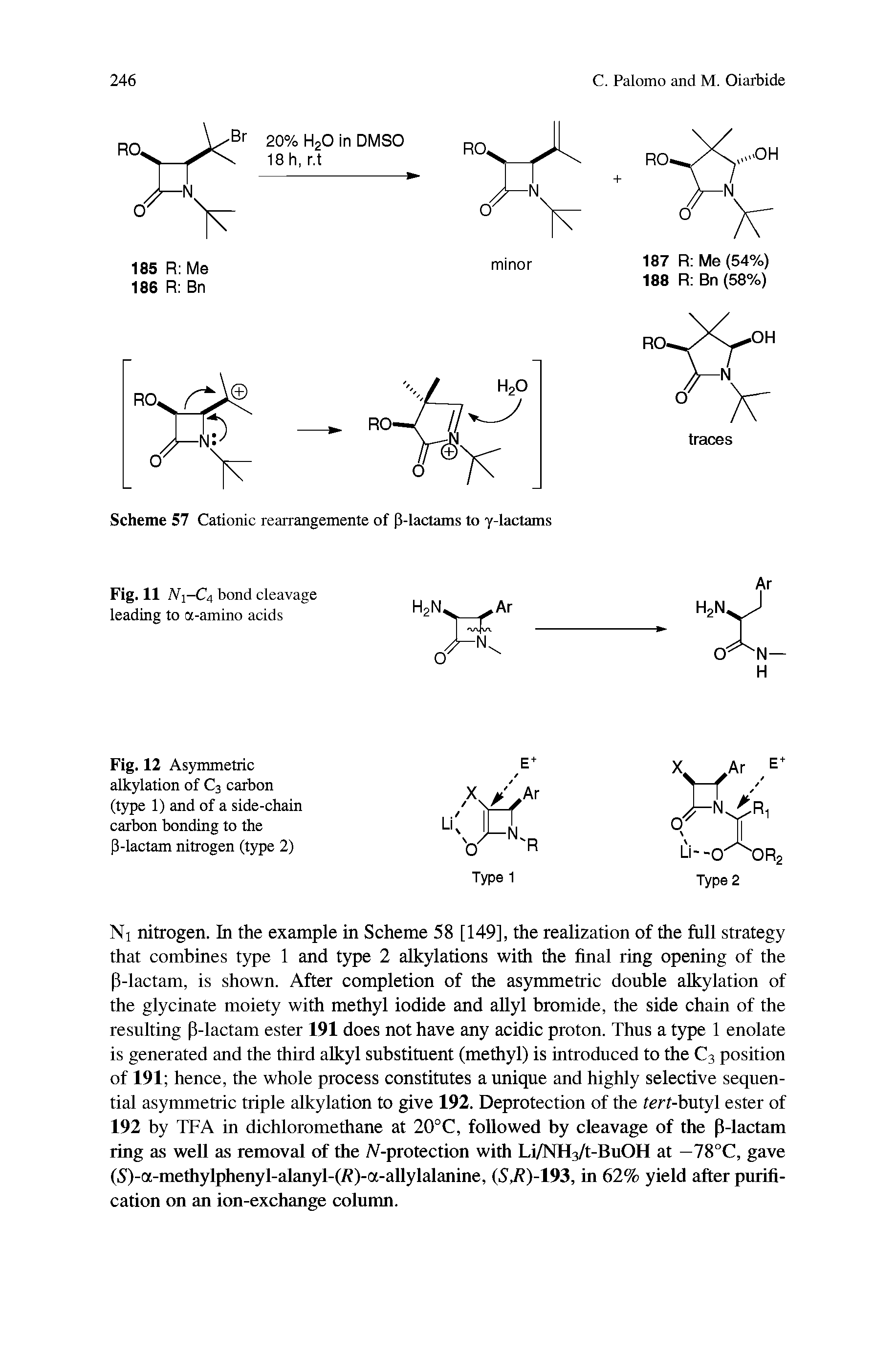 Fig. 12 Asymmetric alkylation of C3 carbon (type 1) and of a side-chain carbon bonding to the P-lactam nitrogen (type 2) E+ X Ar Ui ft V R X Ar E Li -crxiR ...