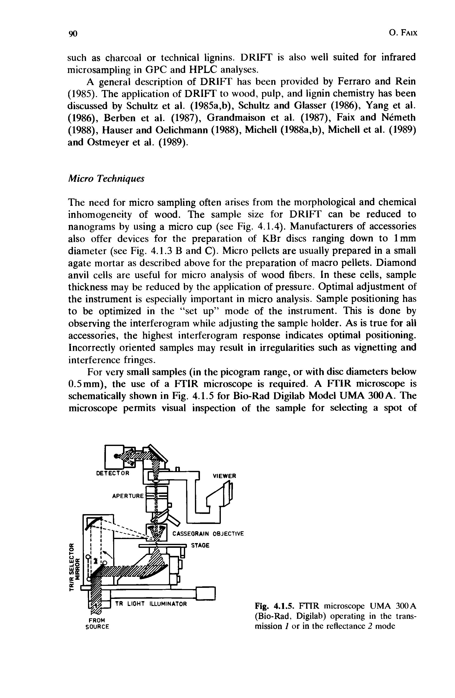 Fig. 4.1.5. FTIR microscope UMA 300 A (Bio-Rad, Digilab) operating in the transmission / or in the reflectance 2 mode...