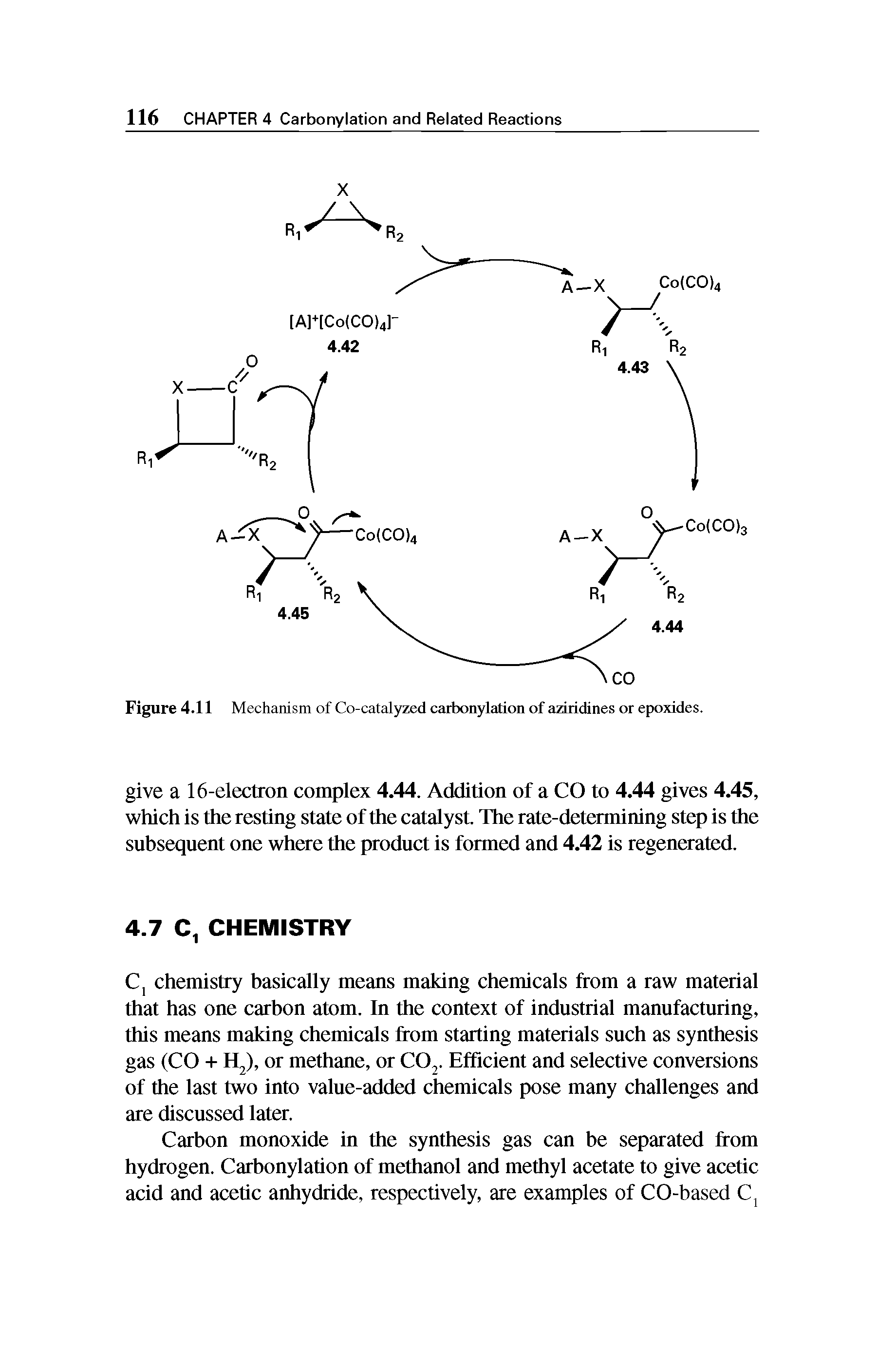 Figure 4.11 Mechanism of Co-catalyzed carbonylation of aziridines or epoxides.