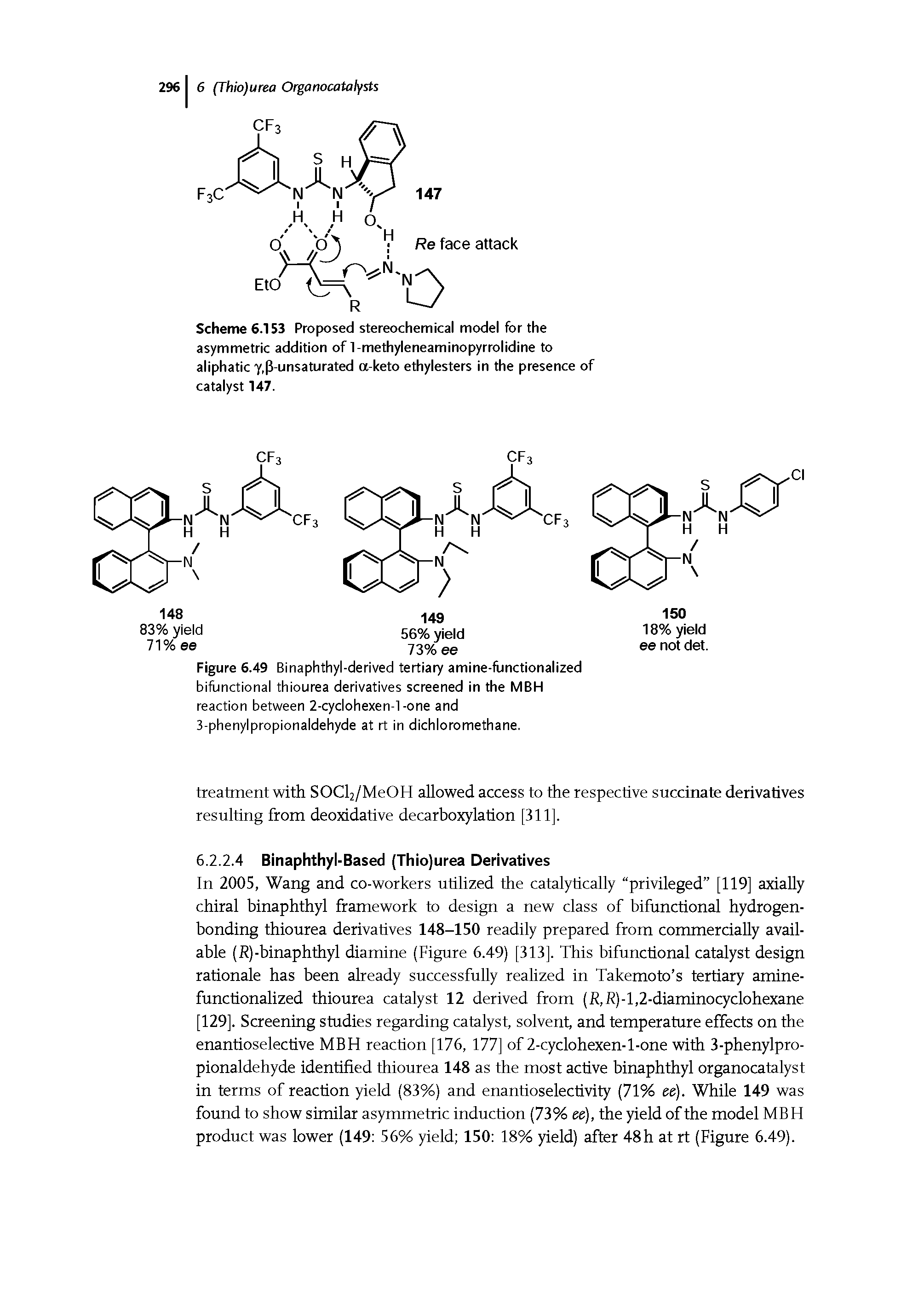 Figure 6.49 Binaphthyl-derived tertiary amine-functionalized bifunctional thiourea derivatives screened in the MBH reaction between 2-cyclohexen-l-one and 3-phenylpropionaldehyde at rt in dichloromethane.
