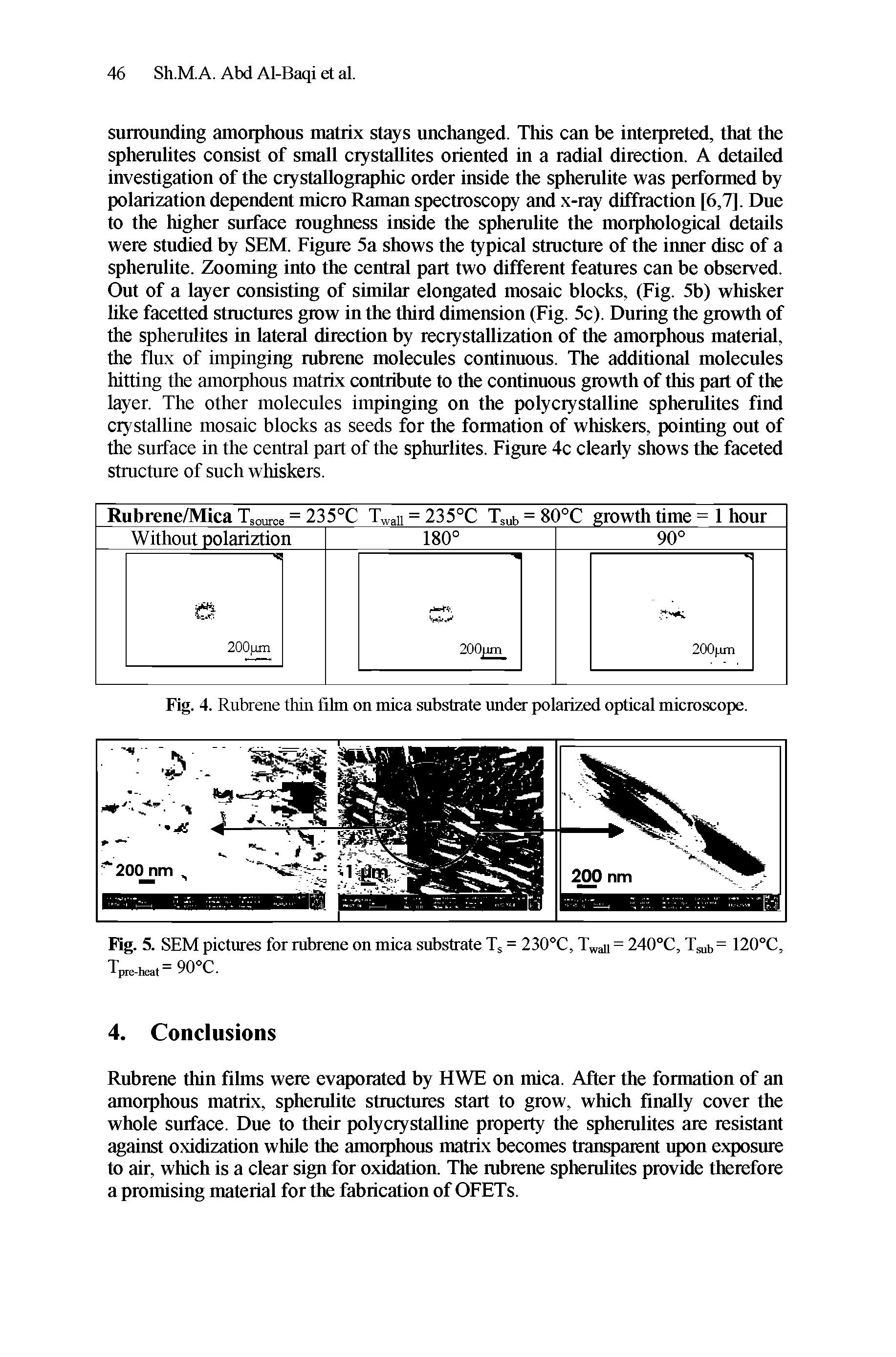 Fig. 4. Rubrene thin film on mica substrate under polarized optical microscope.