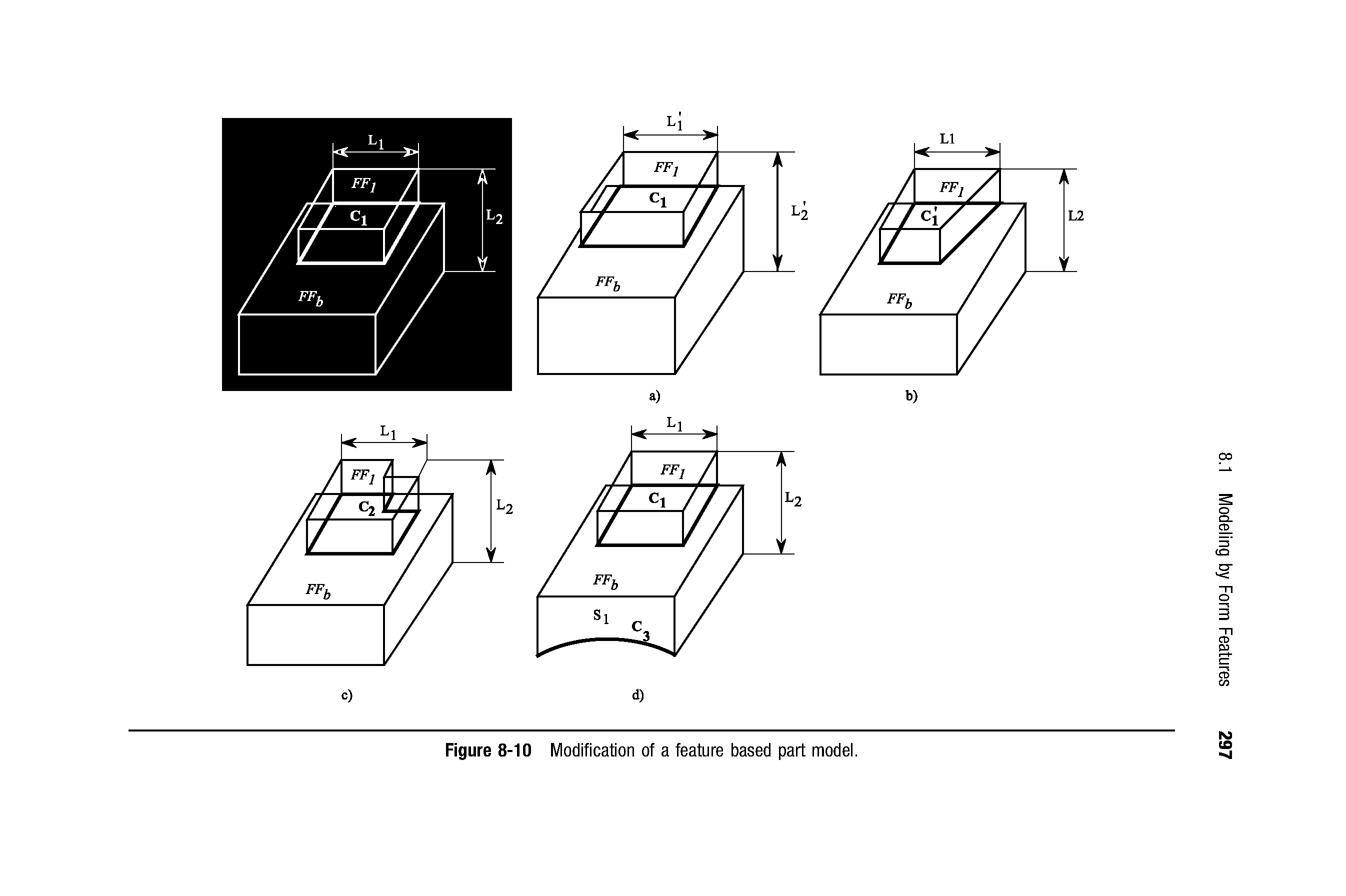 Figure 8-10 Modification of a feature based part model.