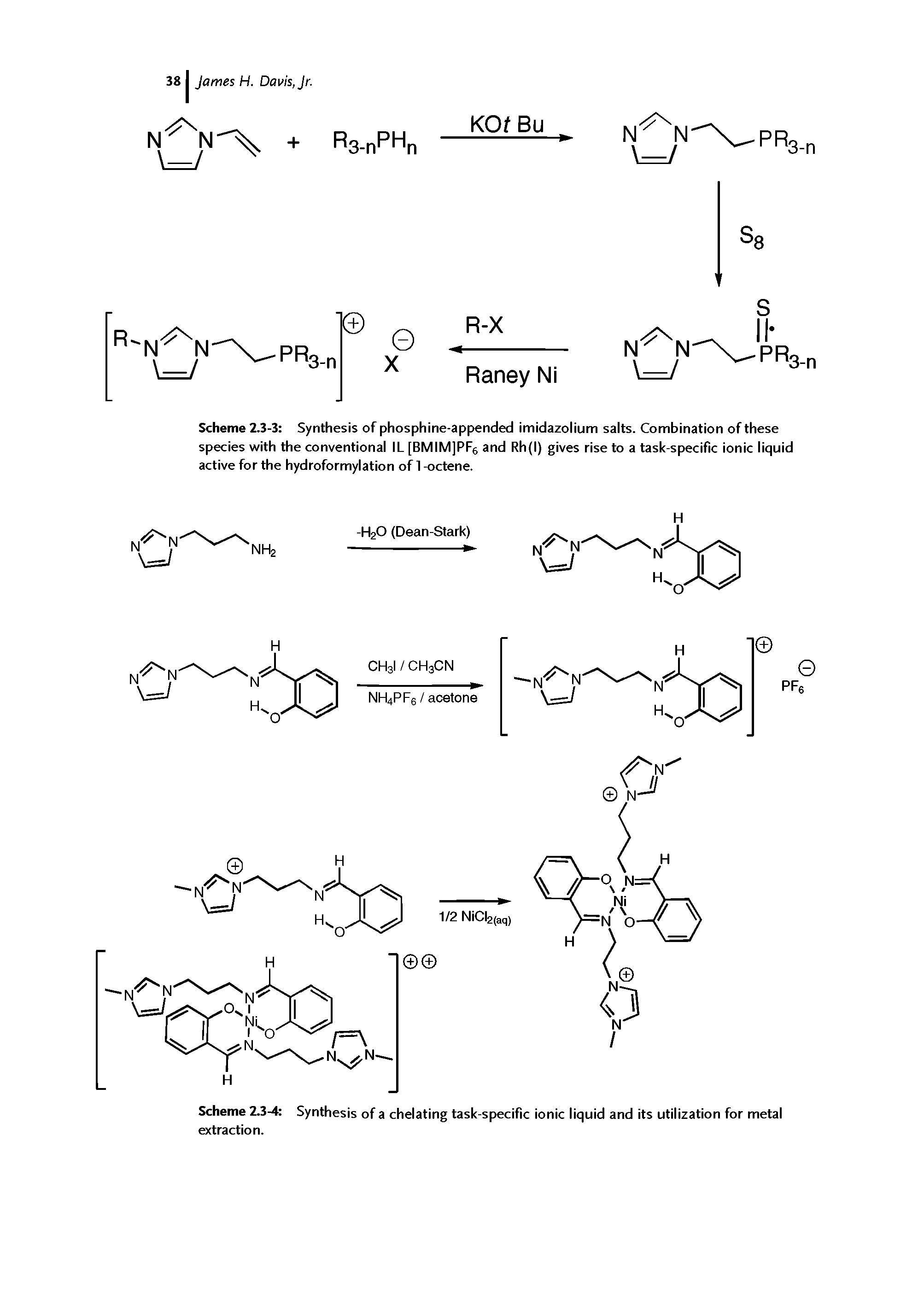 Scheme 2.3-3 Synthesis of phosphine-appended imidazolium salts. Combination of these species with the conventional IL [BMIMJPFe and Rh(l) gives rise to a task-specific ionic liquid active for the hydroformylation of 1 -octene.