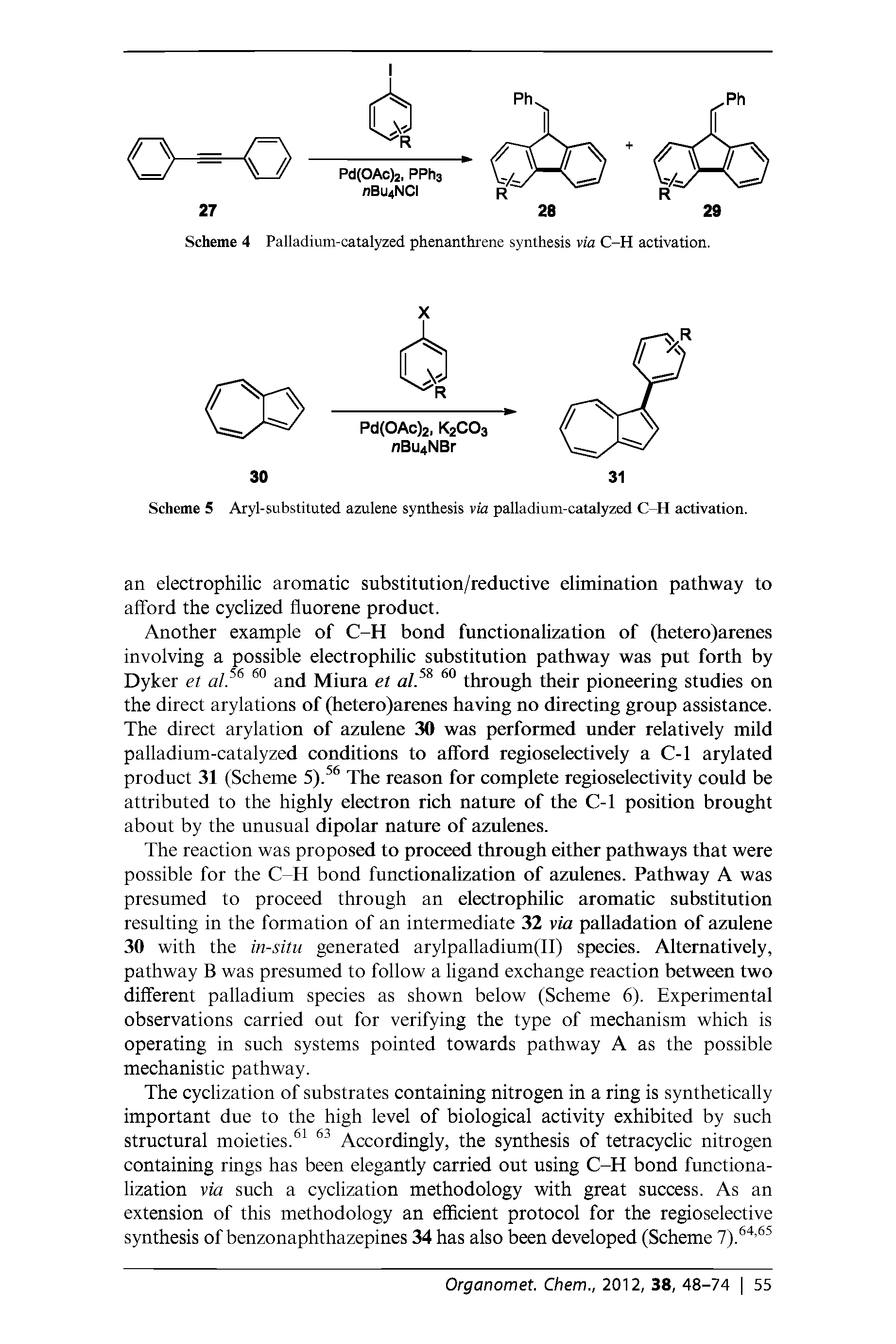 Scheme 5 Aryl-substituted azulene synthesis via palladium-catalyzed C-H activation.