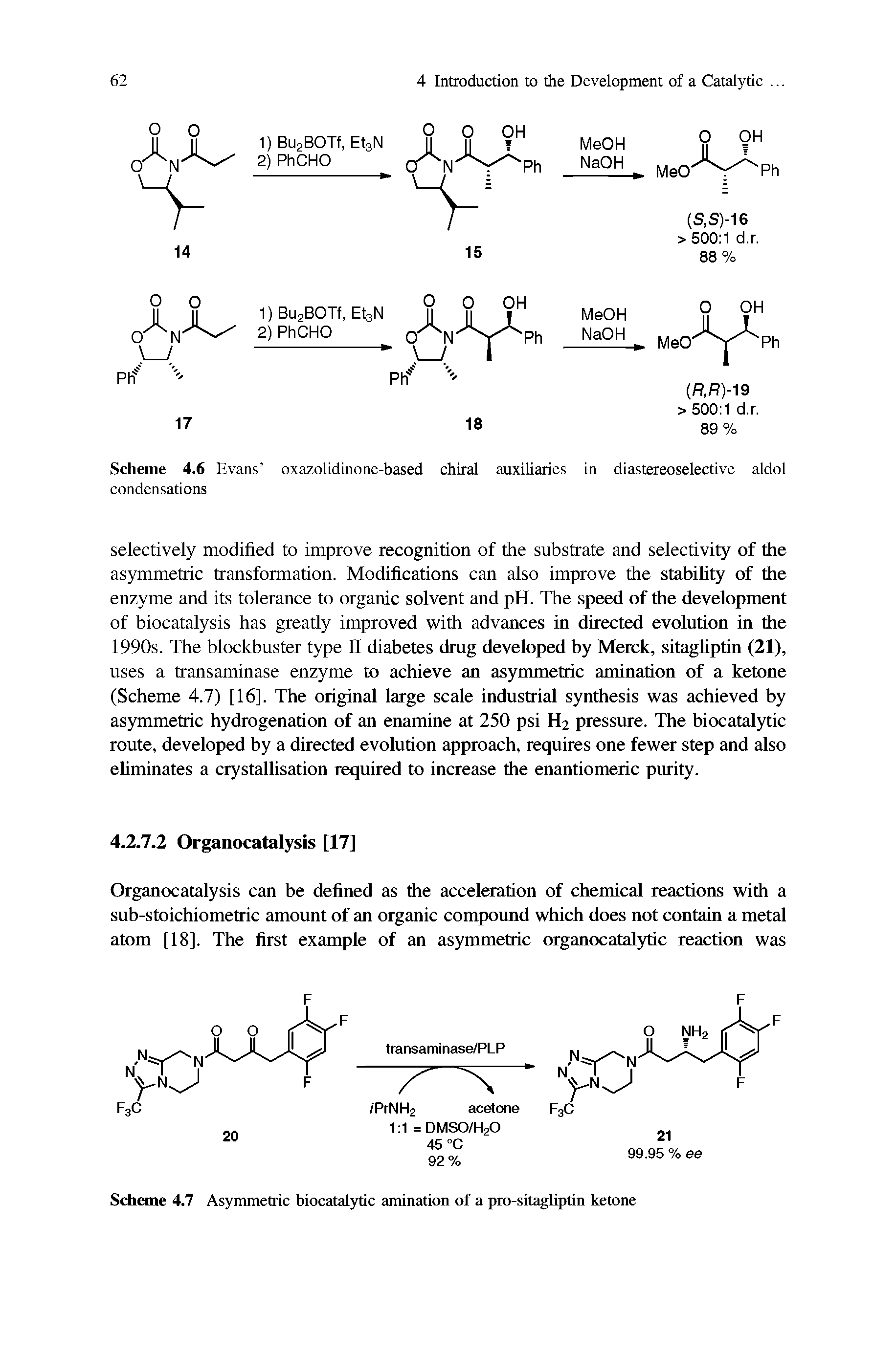 Scheme 4-6 Evans oxazolidinone-based chiral auxiliaries in diastereoselective aldol...