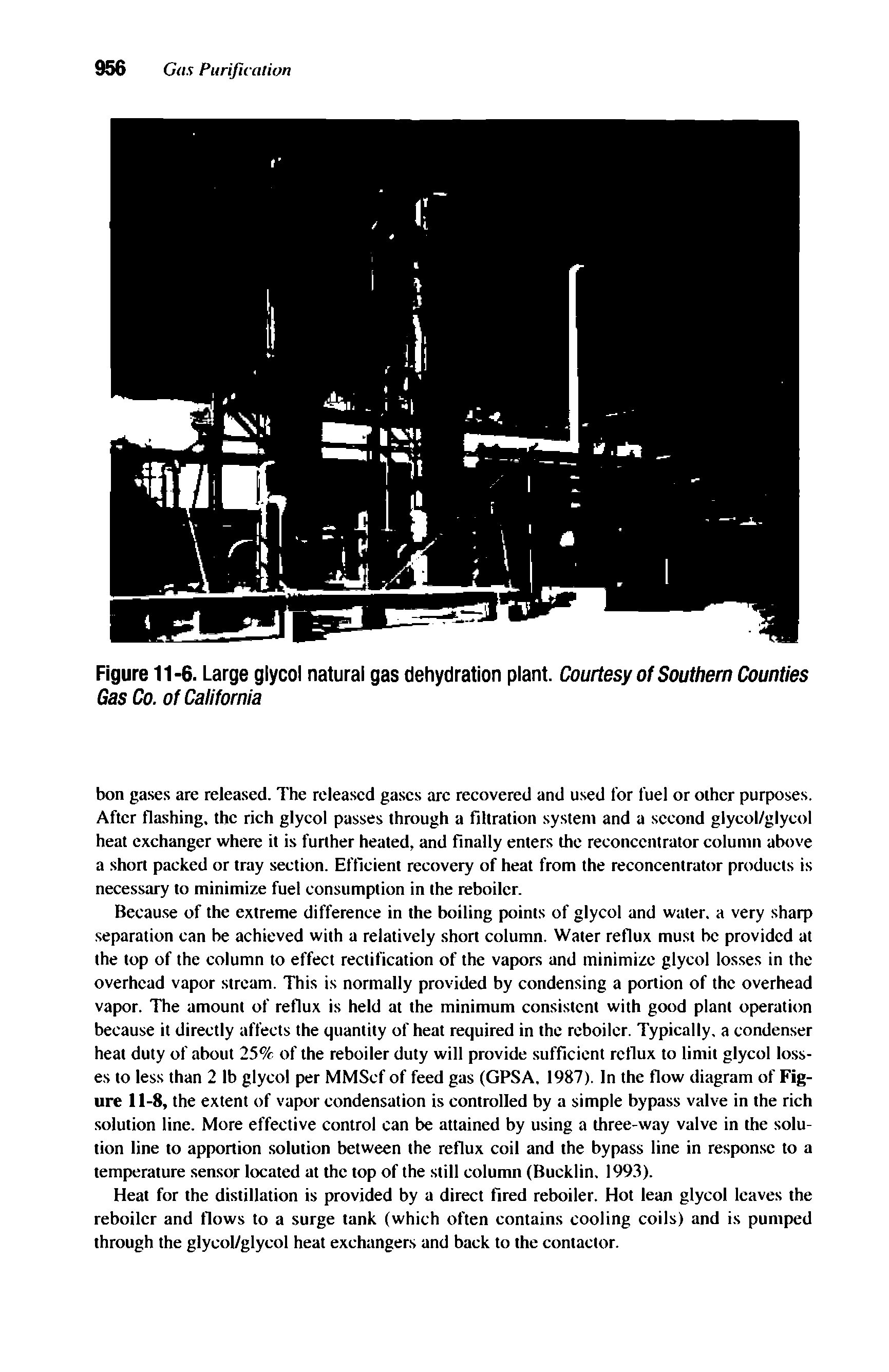 Figure 11-6. Large glycol natural gas dehydration plant. Courtesy of Southern Counties Gas Co. of California...