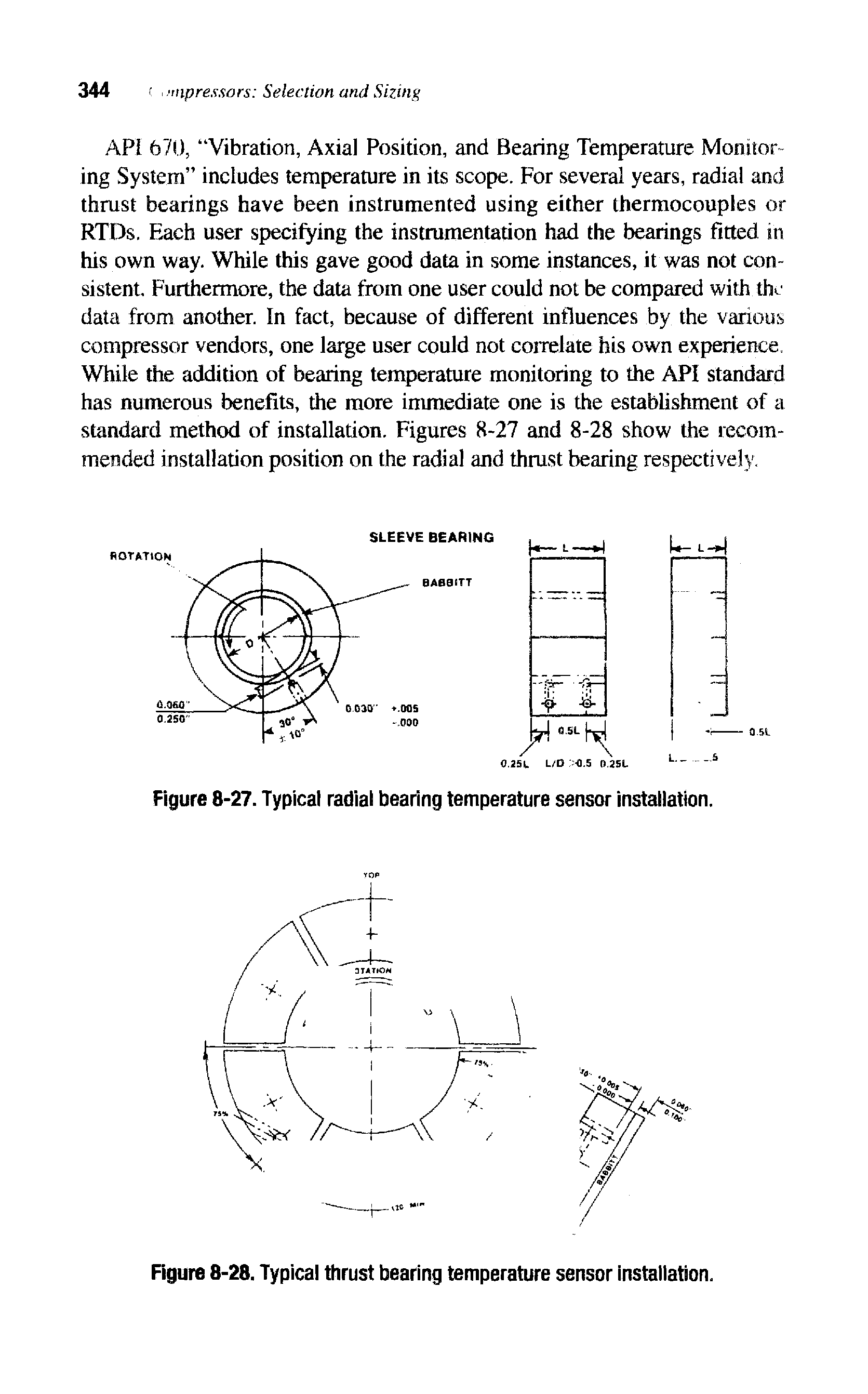 Figure 8-27. Typical radial bearing temperature sensor installation.