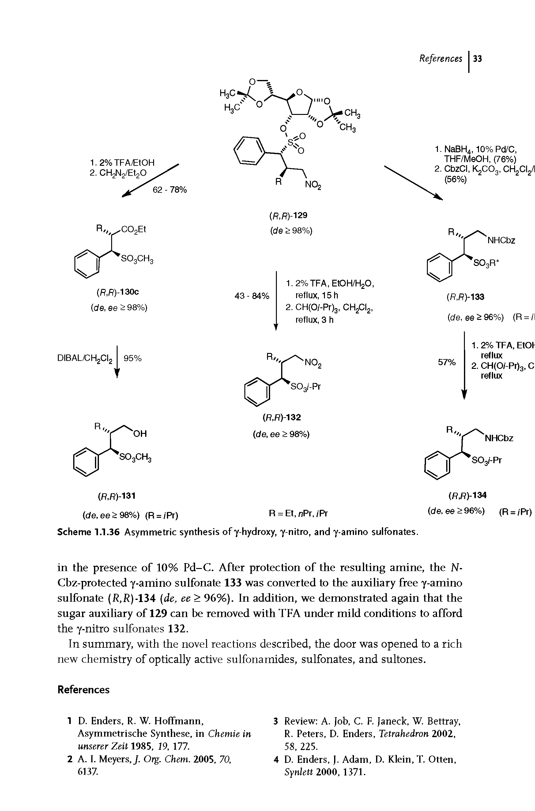 Scheme 1.1.36 As)rmmetric synthesis ofy-hydroxy, y-nitro, and y-amino sulfonates.