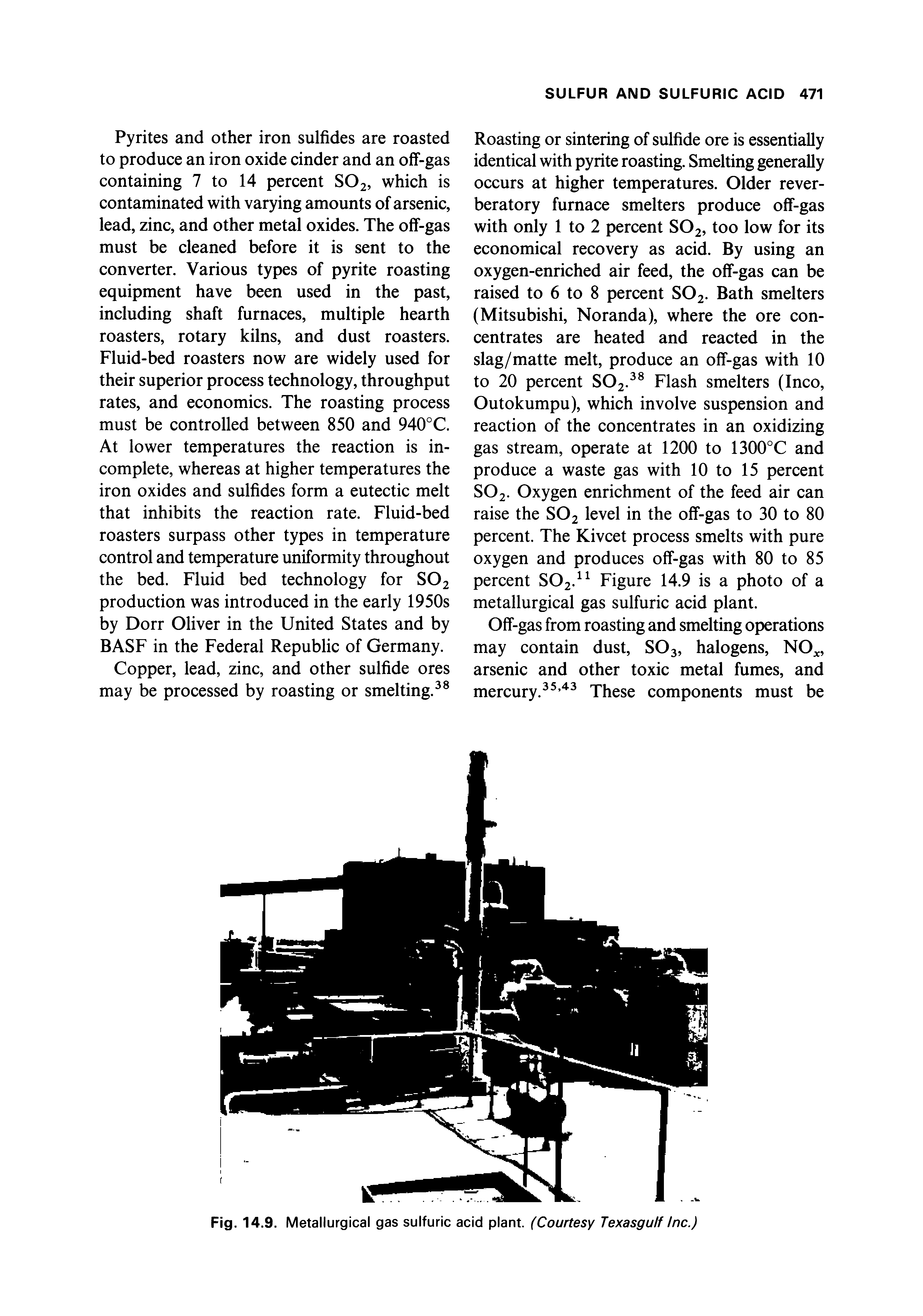 Fig. 14.9. Metallurgical gas sulfuric acid plant. (Courtesy Texasgulf Inc.)...