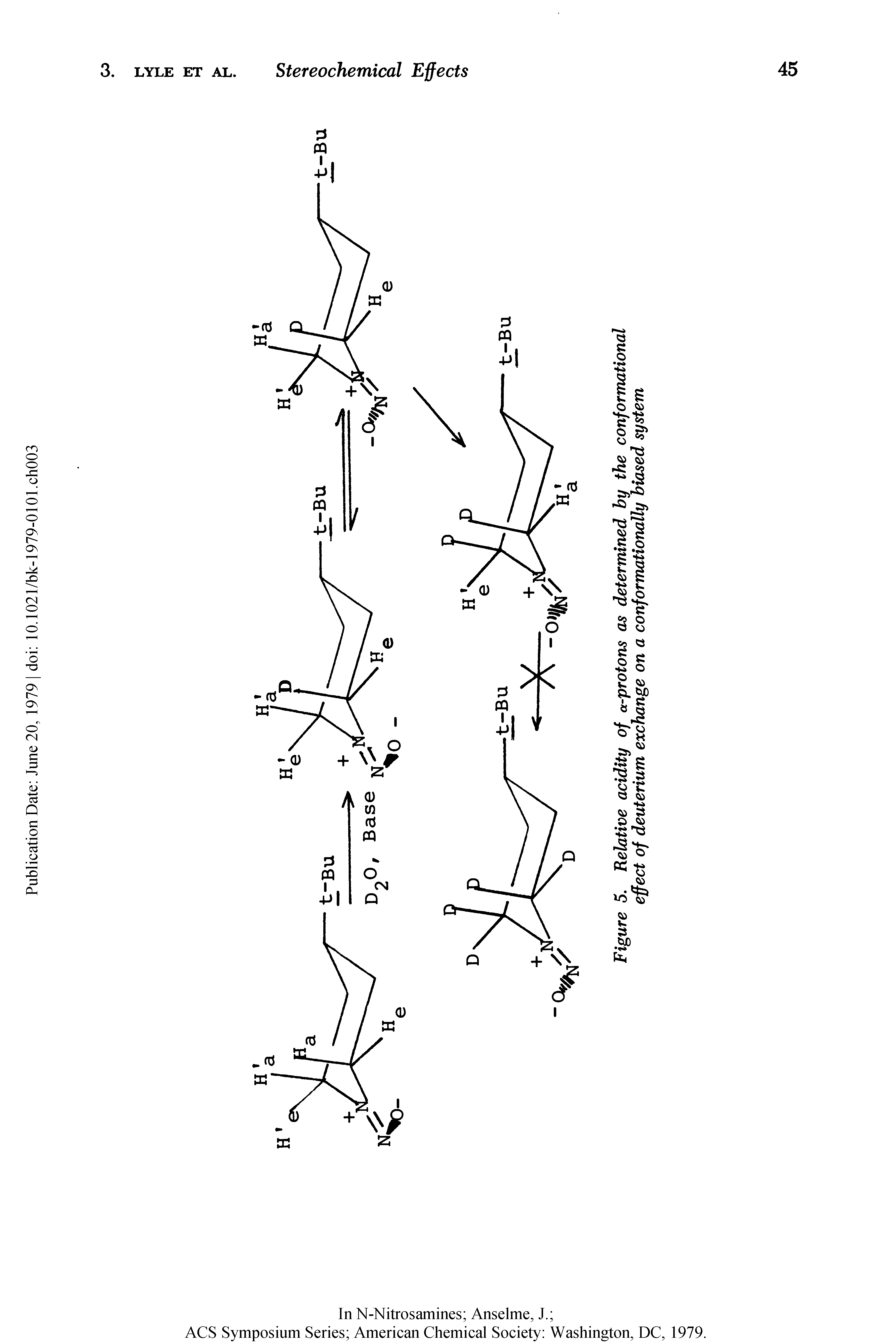 Figure 5. Relative acidity of a-protons as determined by the conformational effect of deuterium exchange on a conformationally biased system...