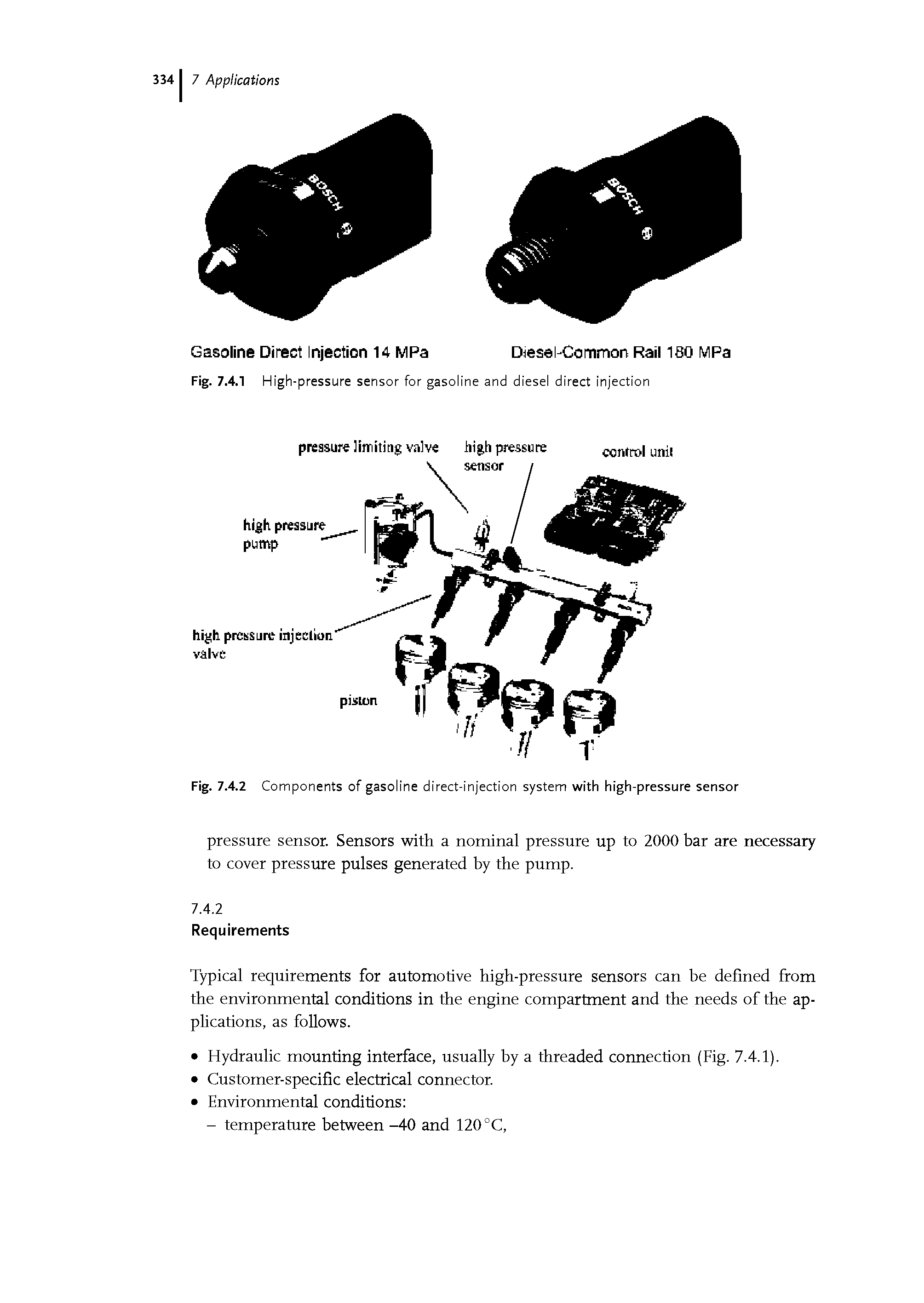 Fig. 7.4.2 Components of gasoline direct-injection system with high-pressure sensor...