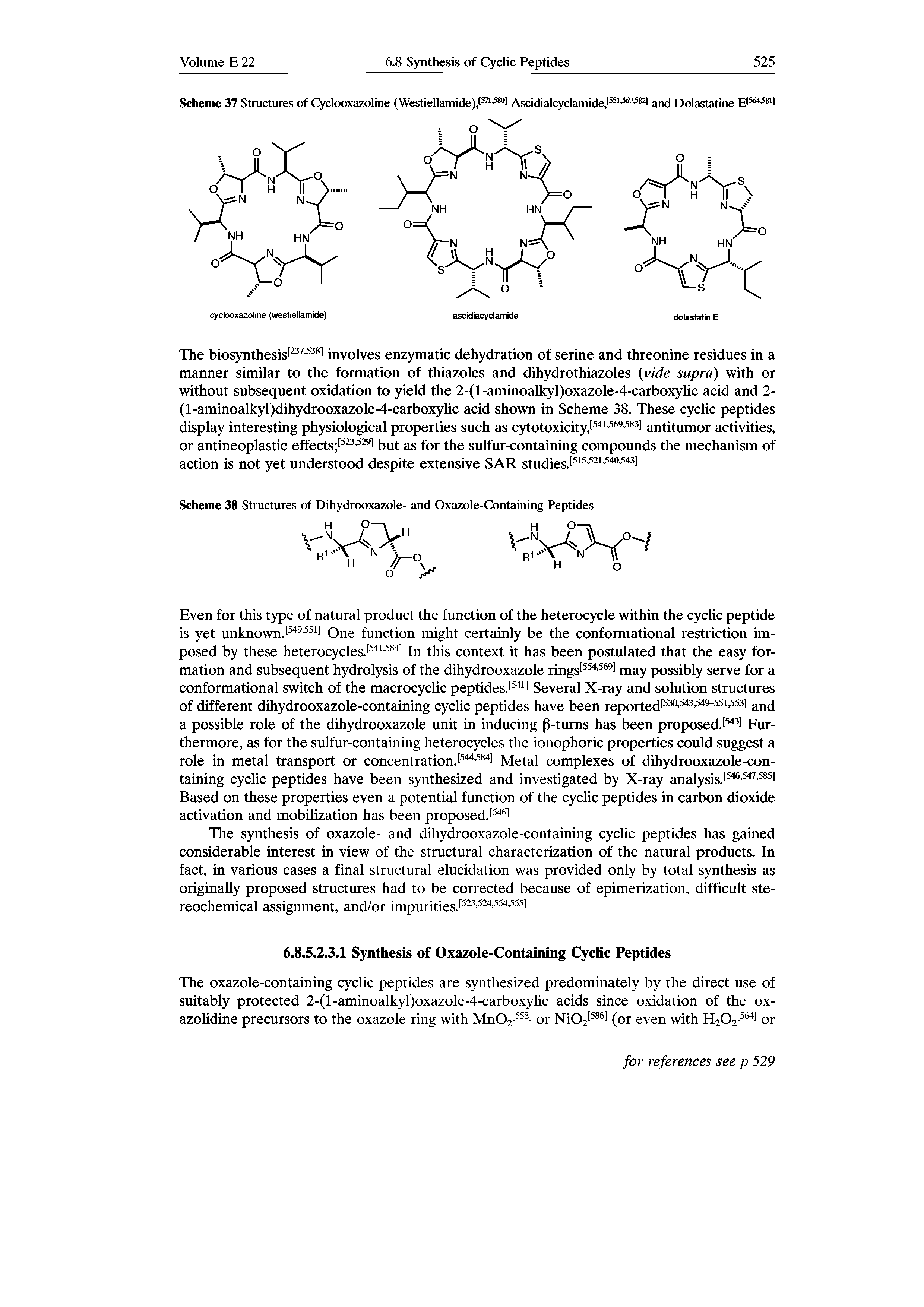Scheme 38 Structures of Dihydrooxazole- and Oxazole-Containing Peptides...