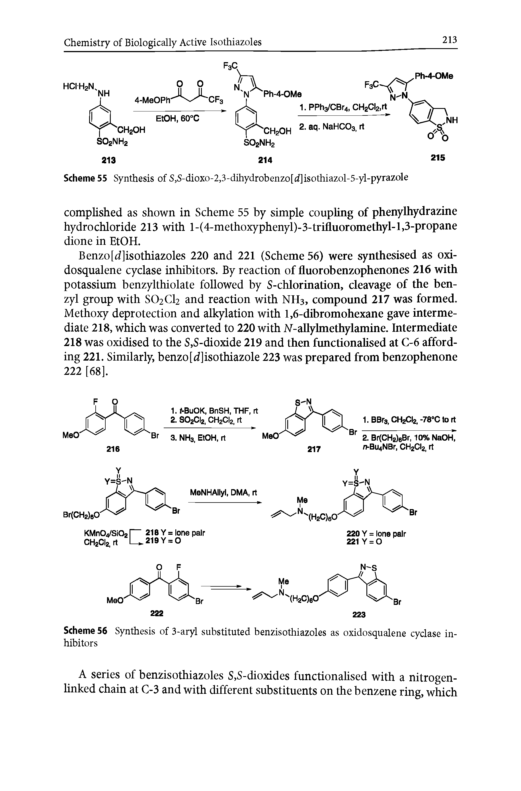 Scheme 56 Synthesis of 3-aryl substituted benzisothiazoles as oxidosqualene cyclase inhibitors...