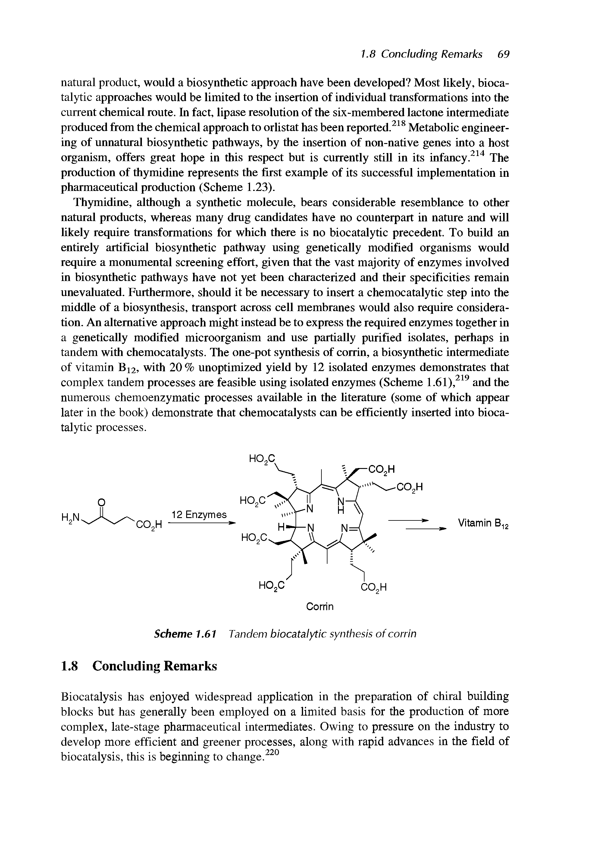 Scheme 1.61 Tandem biocatalytic synthesis of corrin 1.8 Concluding Remarks...