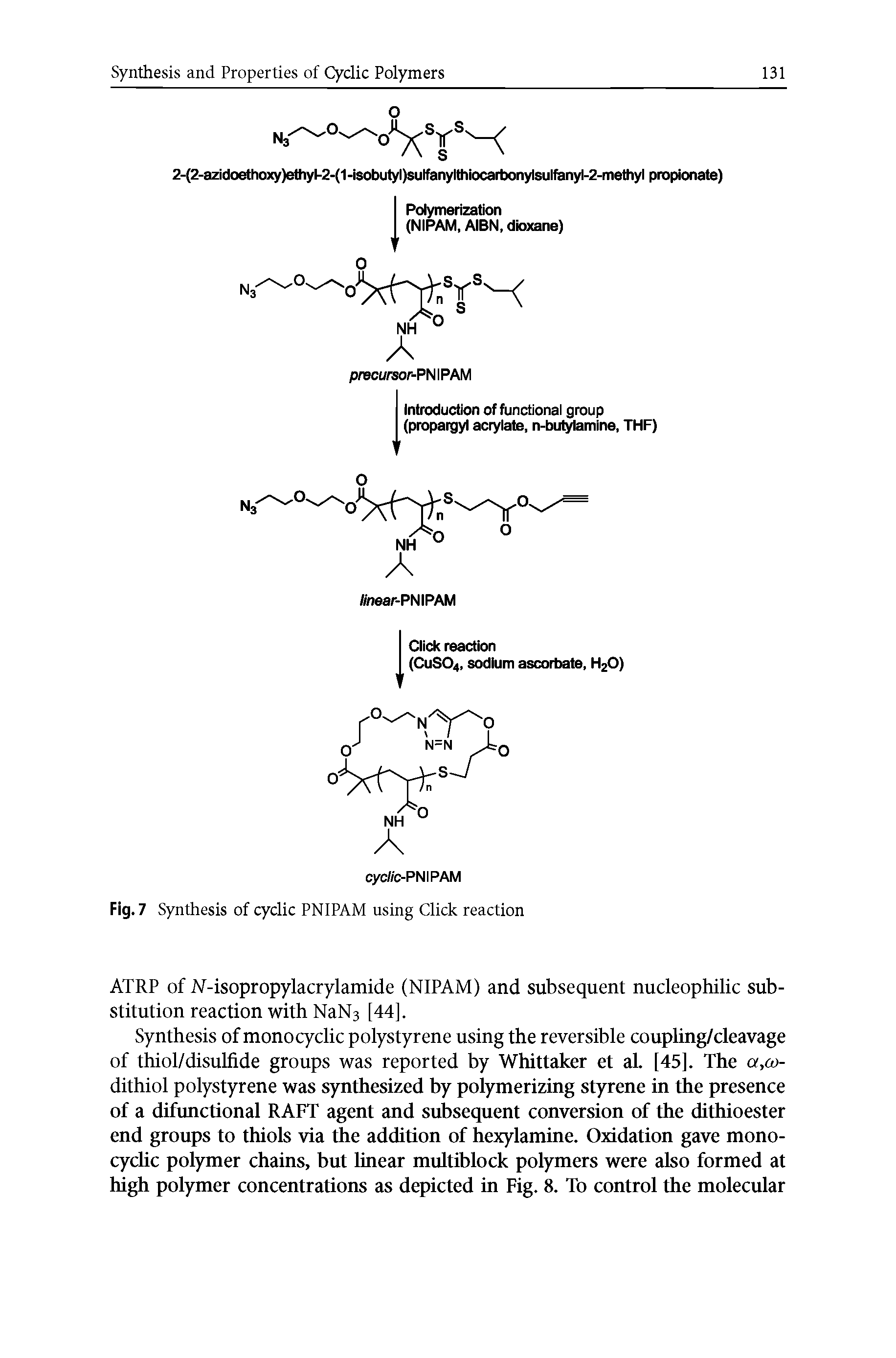 Fig. 7 Synthesis of cyclic PNIPAM using Click reaction...