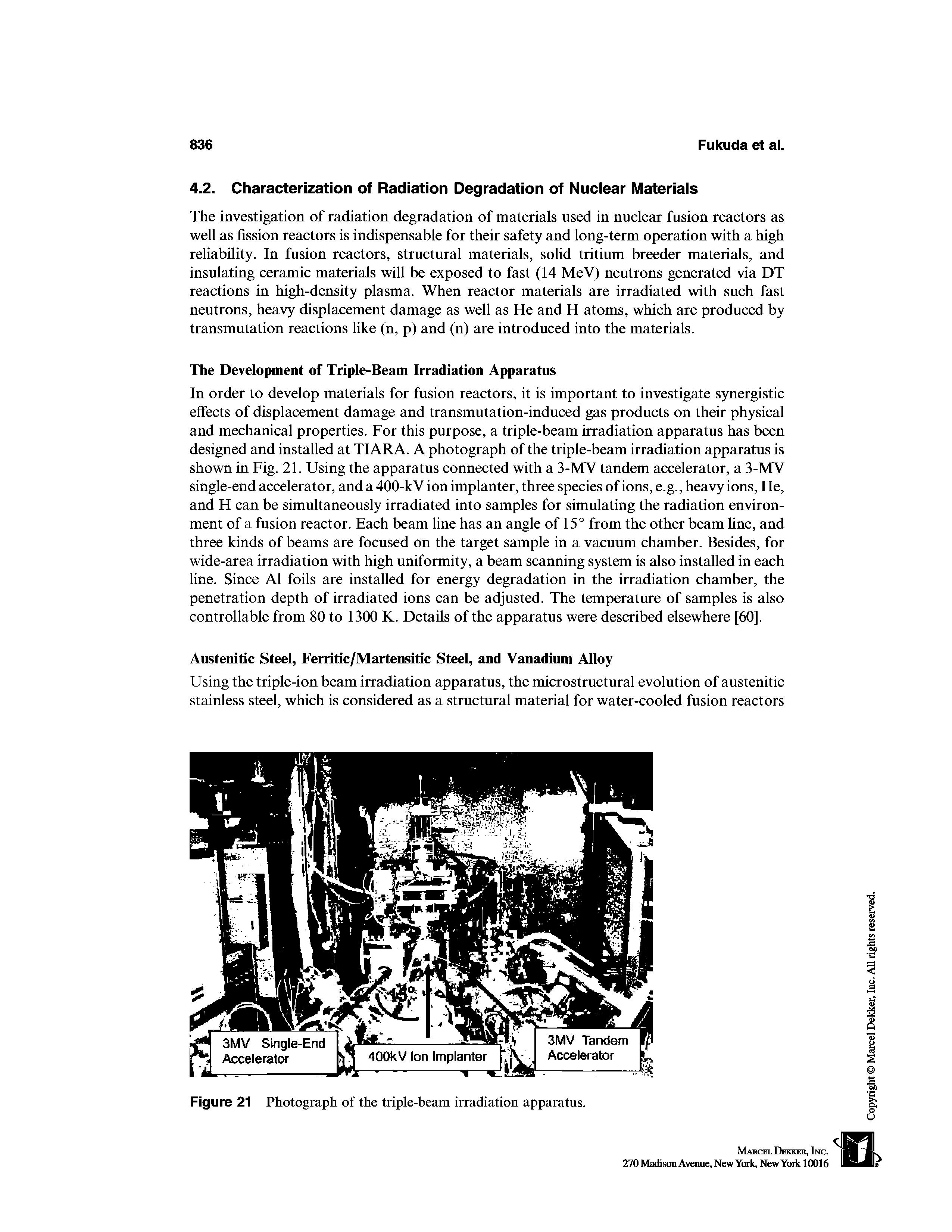 Figure 21 Photograph of the triple-beam irradiation apparatus.