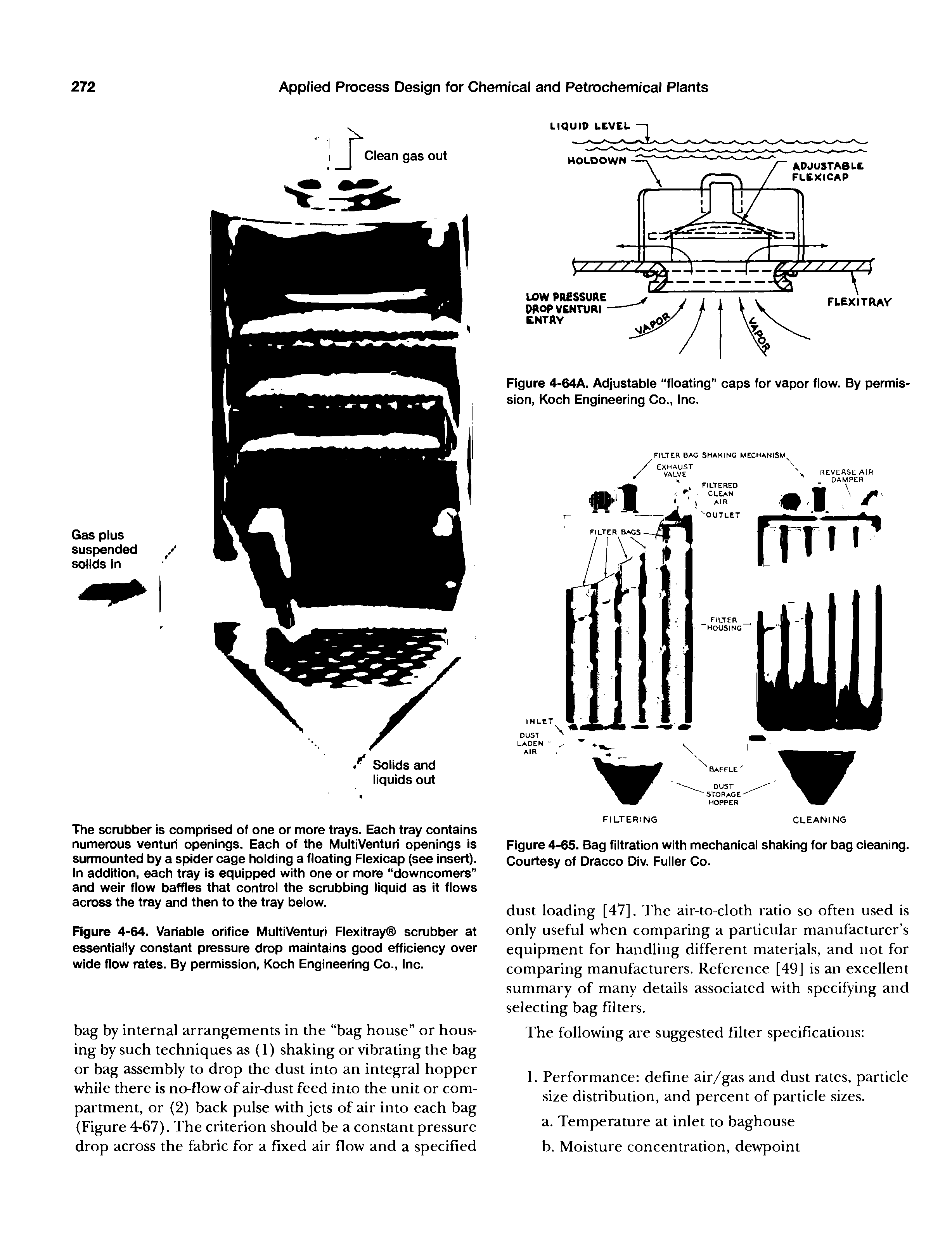 Figure 4-64A. Adjustable floating" caps for vapor flow. By permission, Koch Engineering Co., Inc.