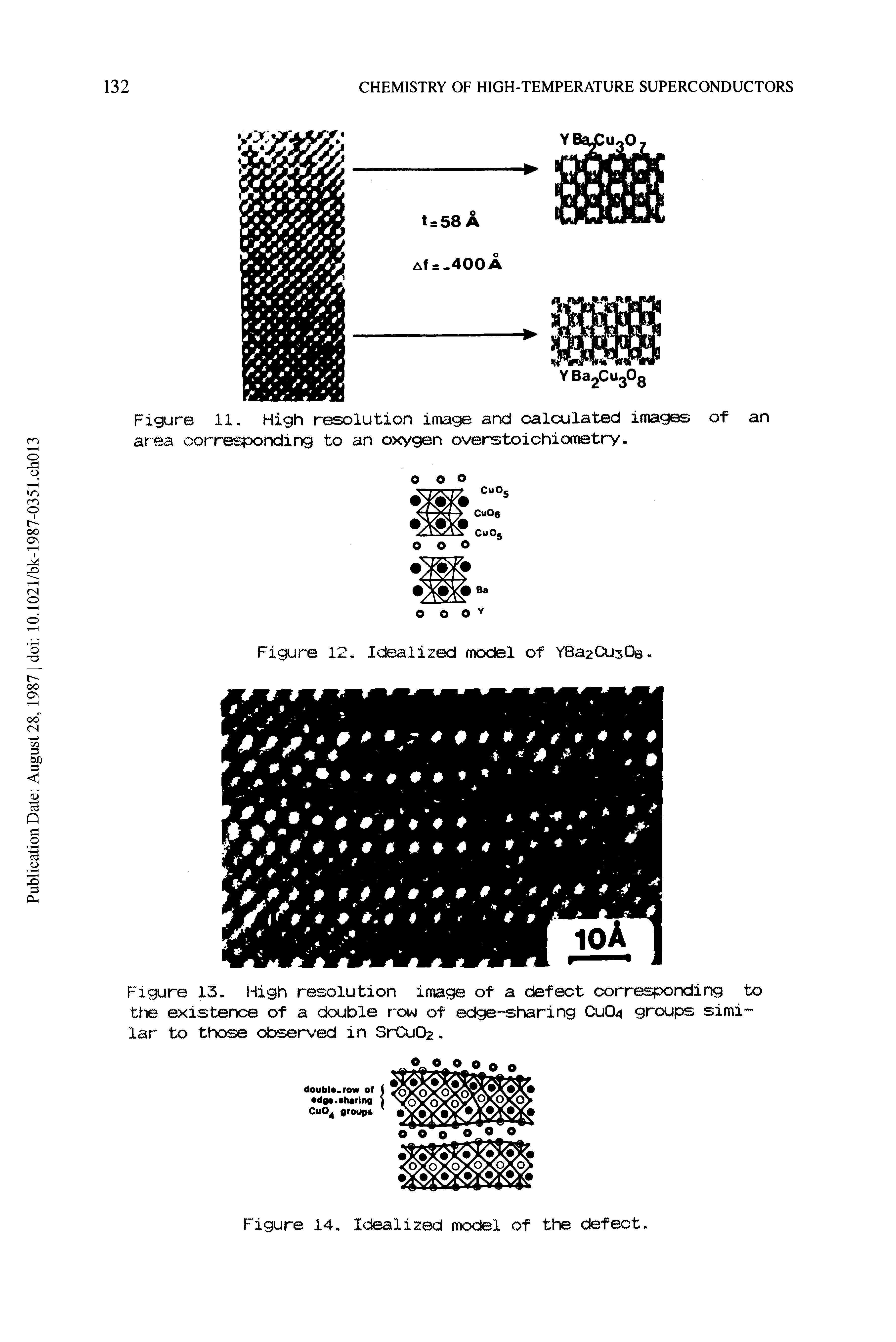 Figure 11. High resolution image and calculated images area corresponding to an oxygen overstoichiometry.