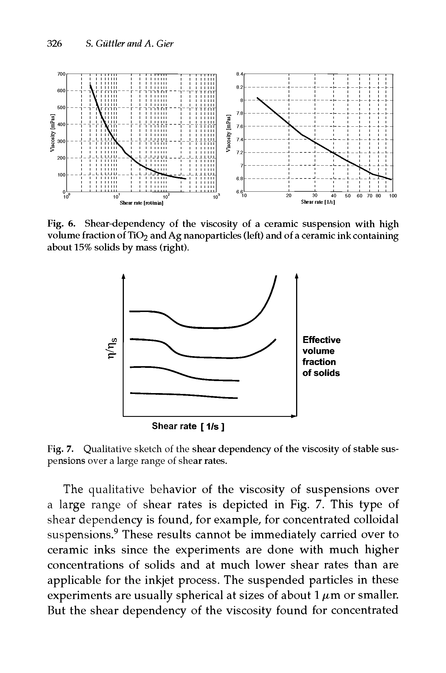 Fig. 7. Qualitative sketch of the shear dependency of the viscosity of stable suspensions over a large range of shear rates.