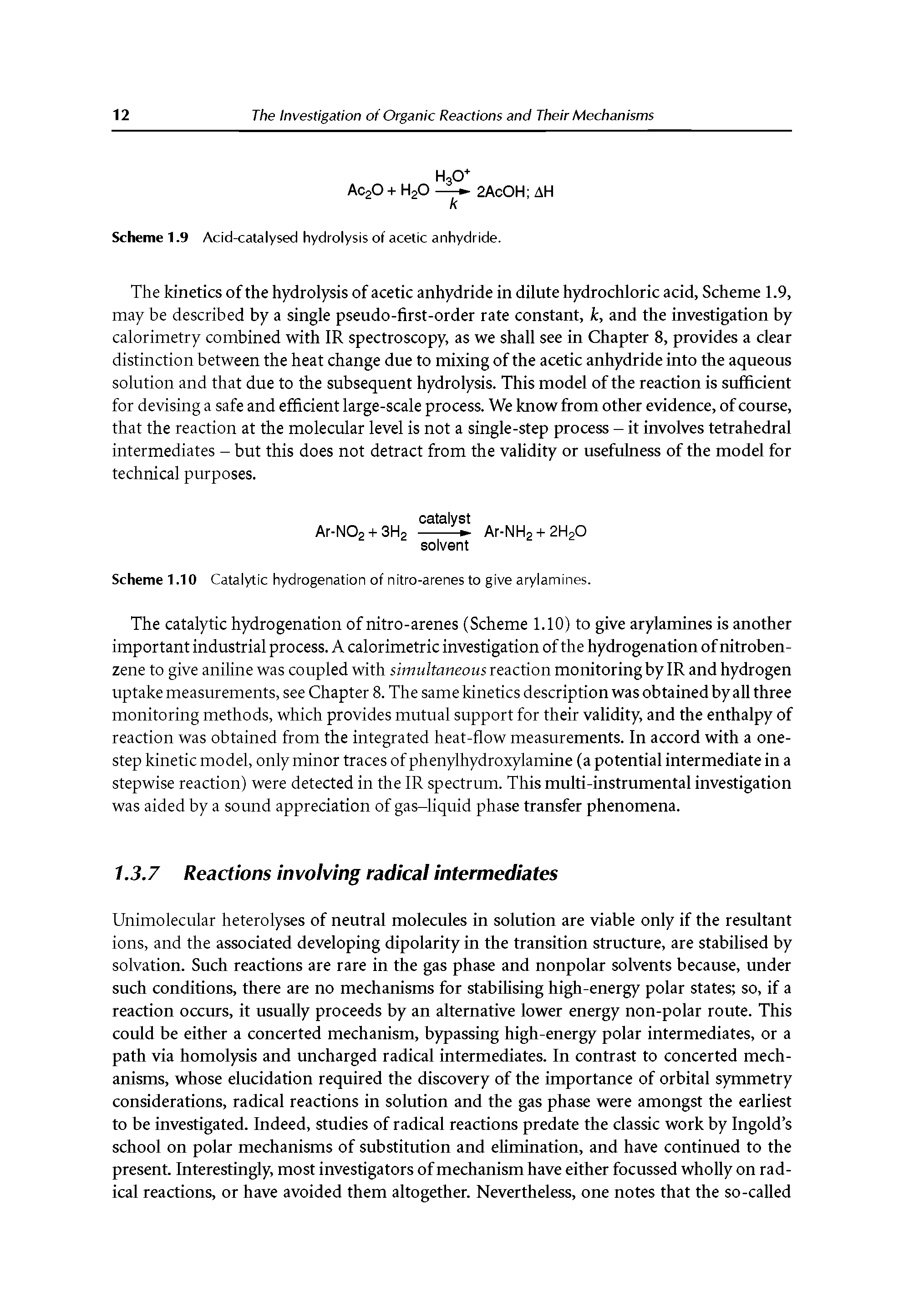 Scheme 1.9 Acid-catalysed hydrolysis of acetic anhydride.