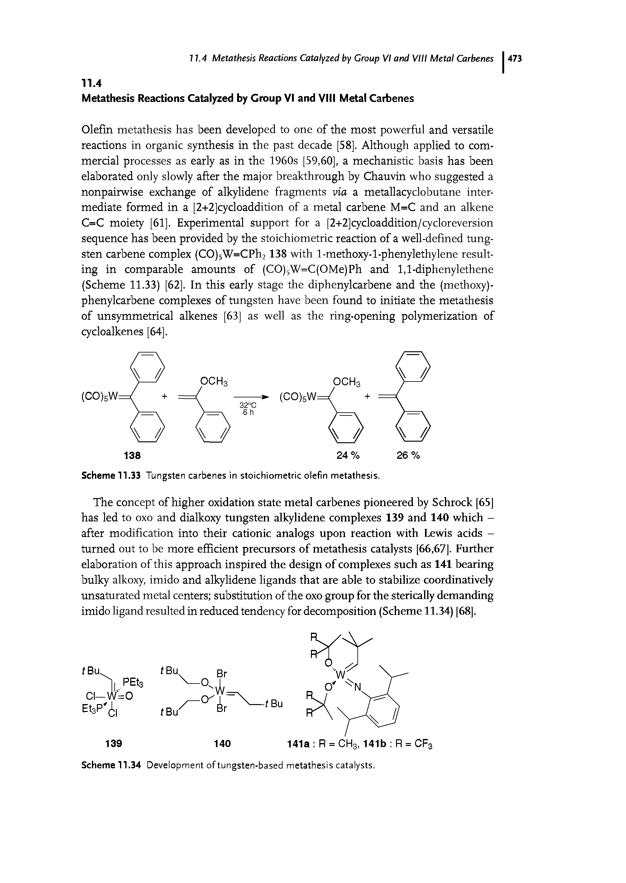 Scheme 11.34 Development of tungsten-based metathesis catalysts.