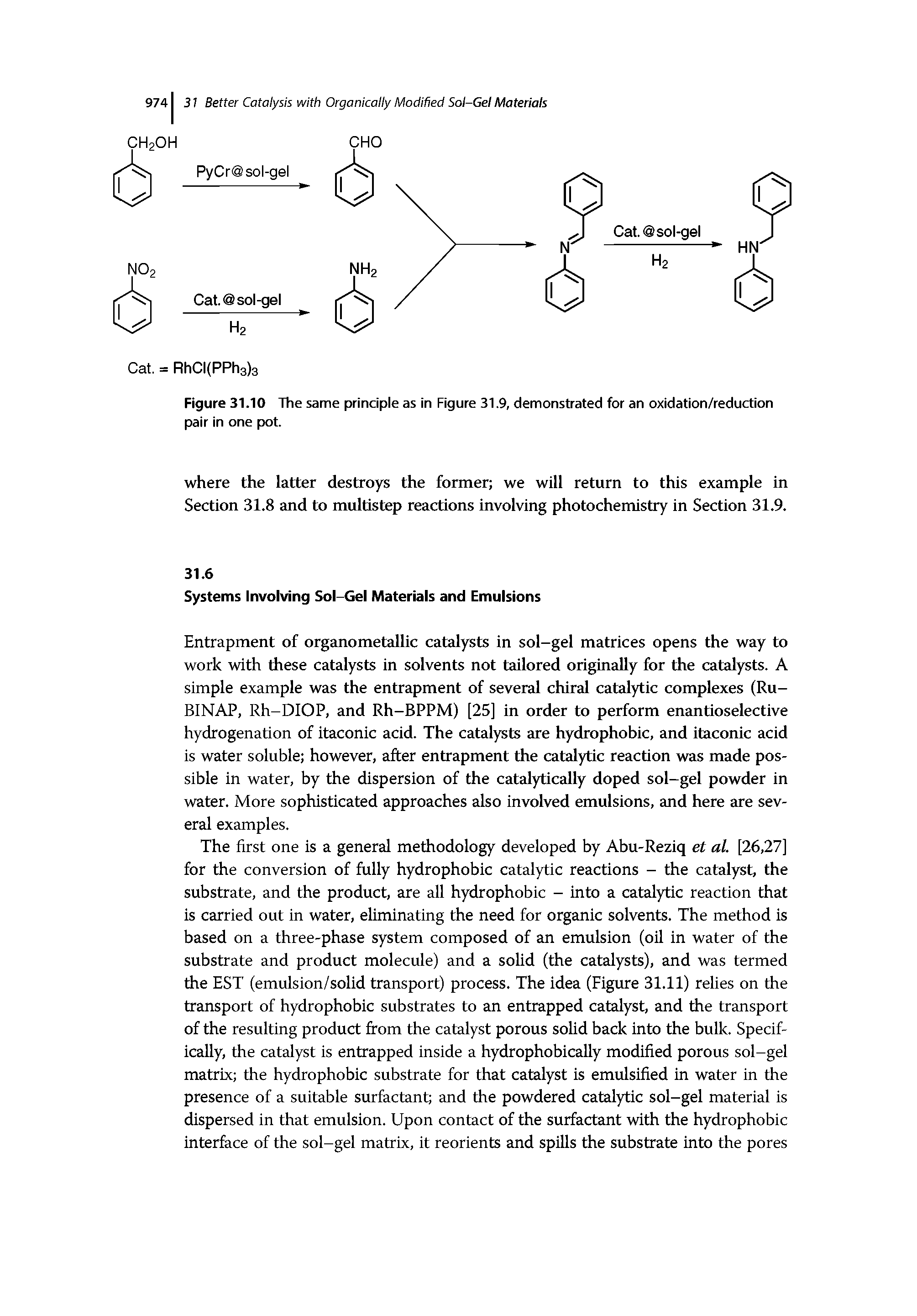 Figure 31.10 The same principle as in Figure 31.9, demonstrated for an oxidation/reduction pair in one pot.