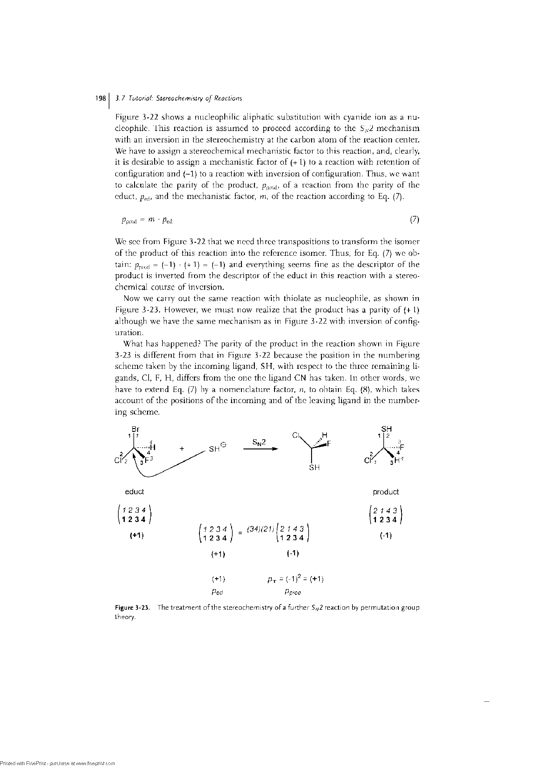 Figure 3-23. The treatment ofthe stereochemistry ofa further S,y2 reaction by permutation group theory.