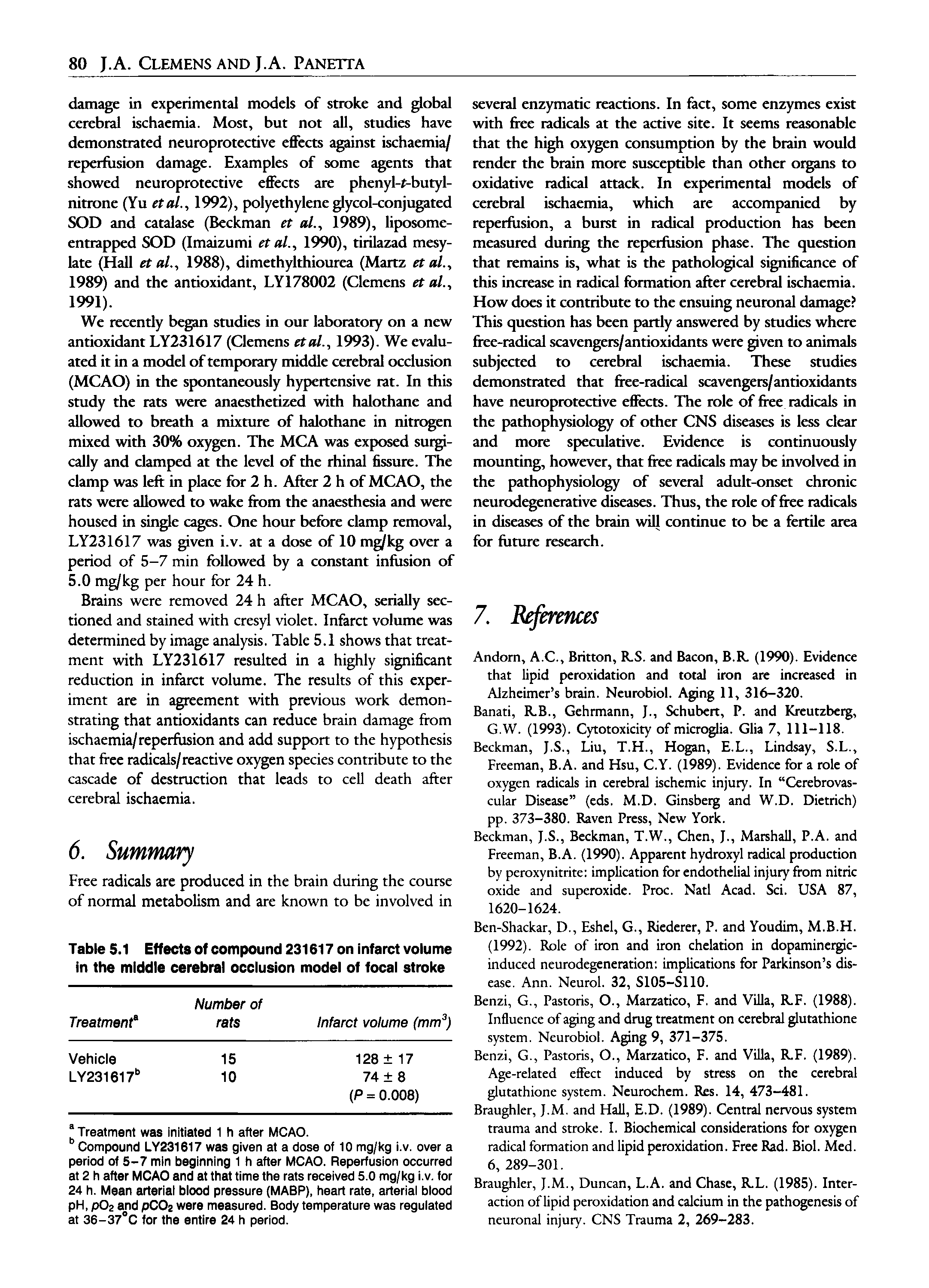 Table 5.1 Effects of compound 231617 on infarct volume in the middle cerebral occlusion model of focal stroke...