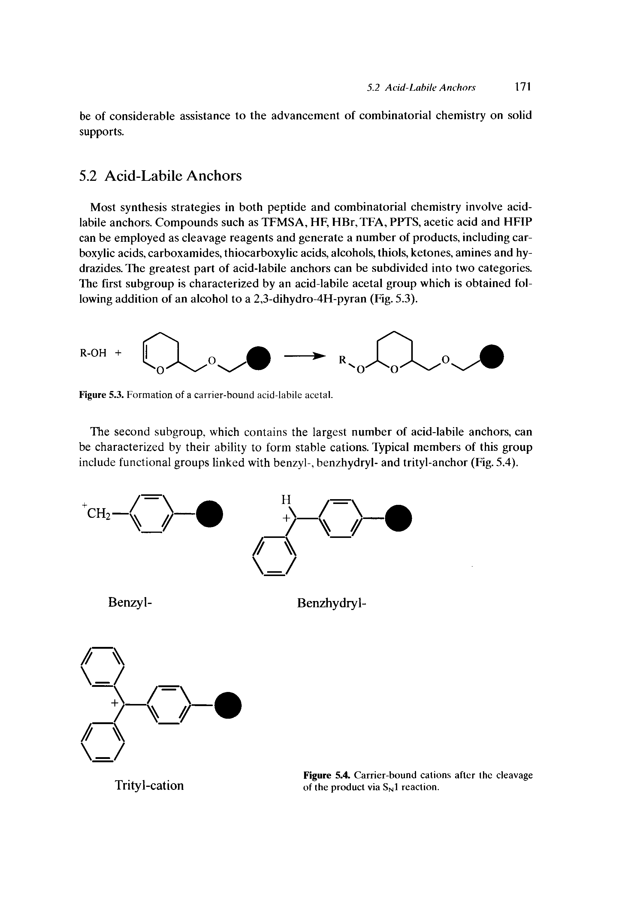 Figure 5.3. Formation of a carrier-bound acid-labile acetal.