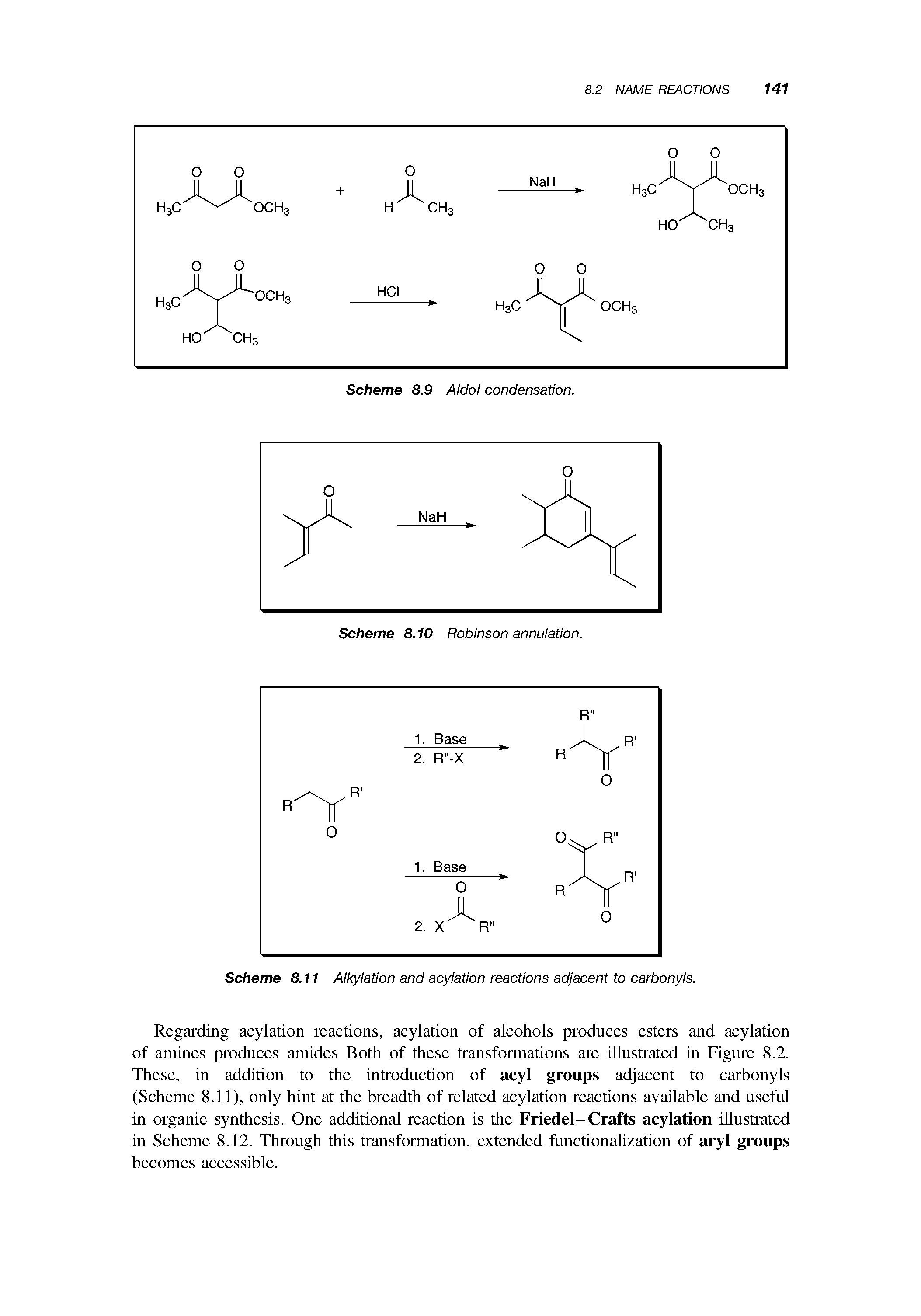 Scheme 8.11 Alkylation and acylation reactions adjacent to carbonyls.